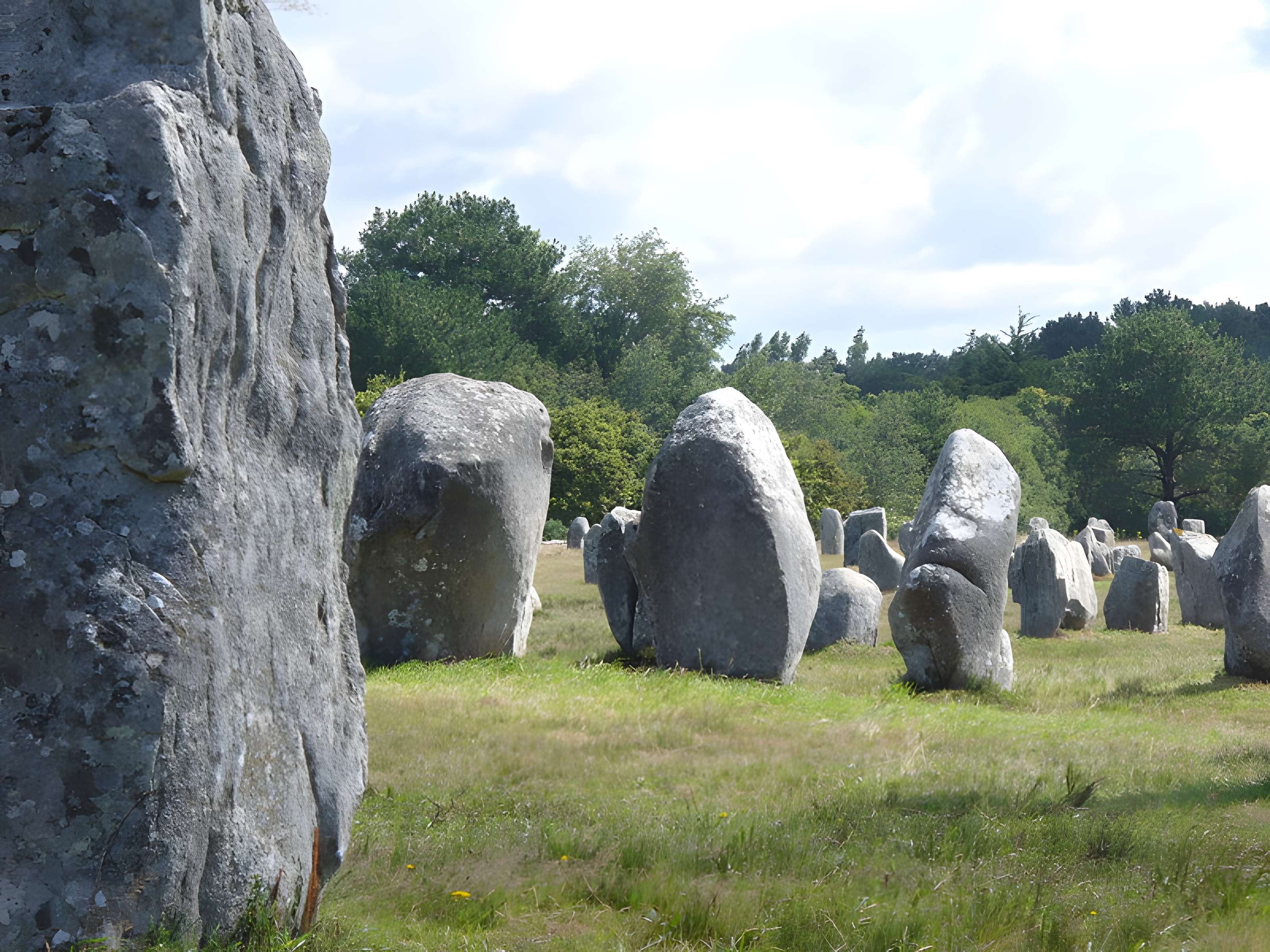 Six menhirs de l'enceinte du Ménec
