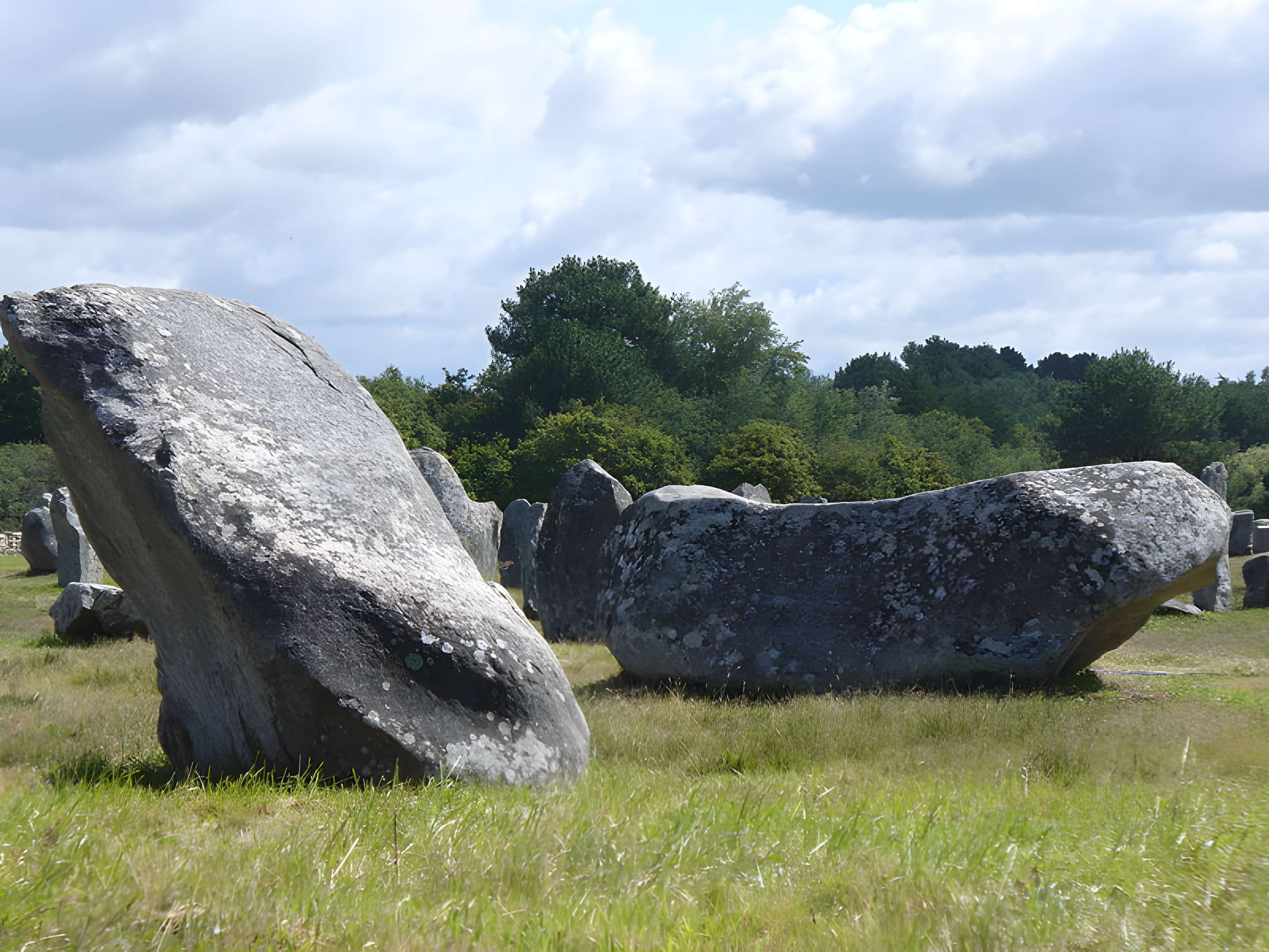 Six menhirs de l'enceinte du Ménec