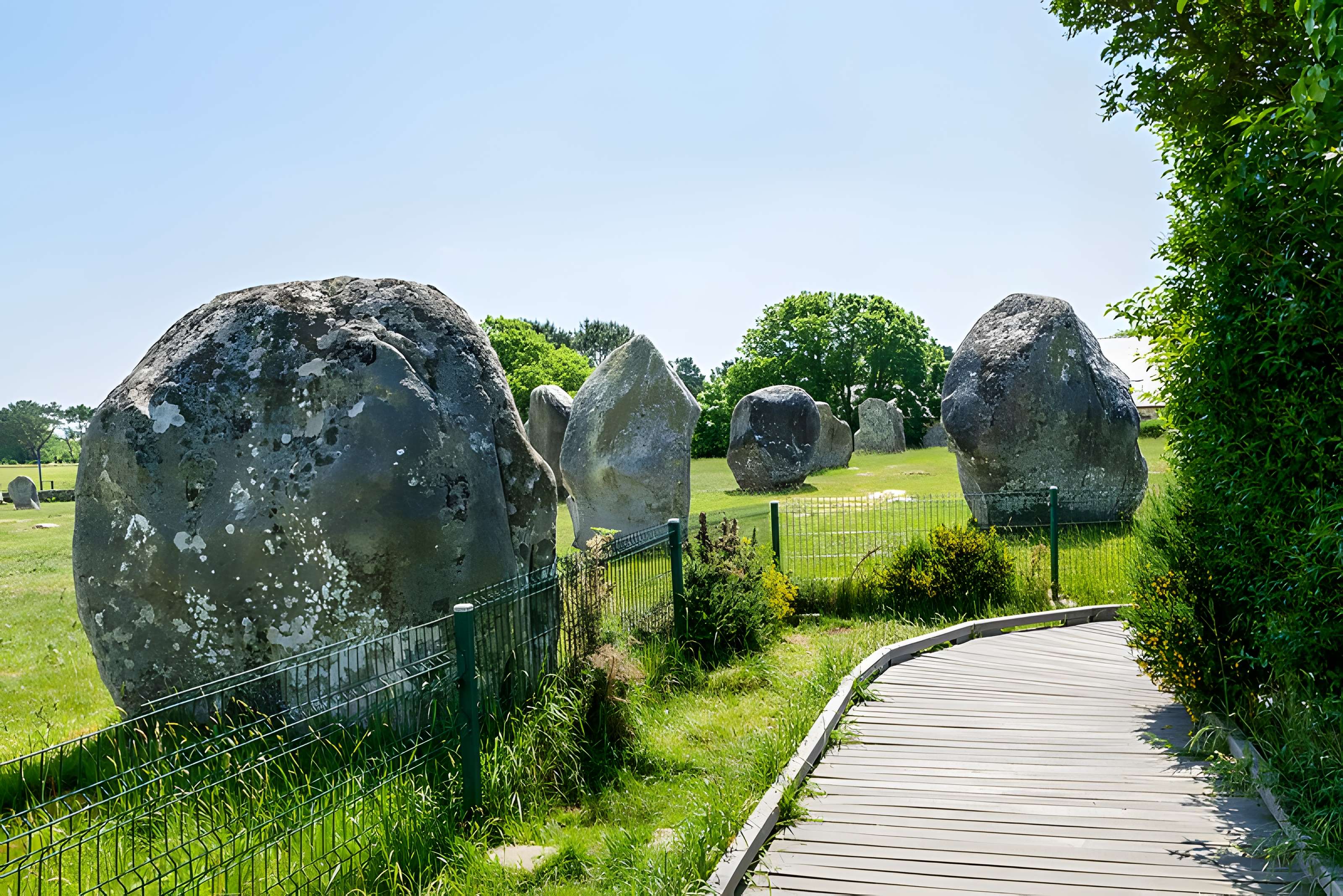 Six menhirs de l'enceinte du Ménec