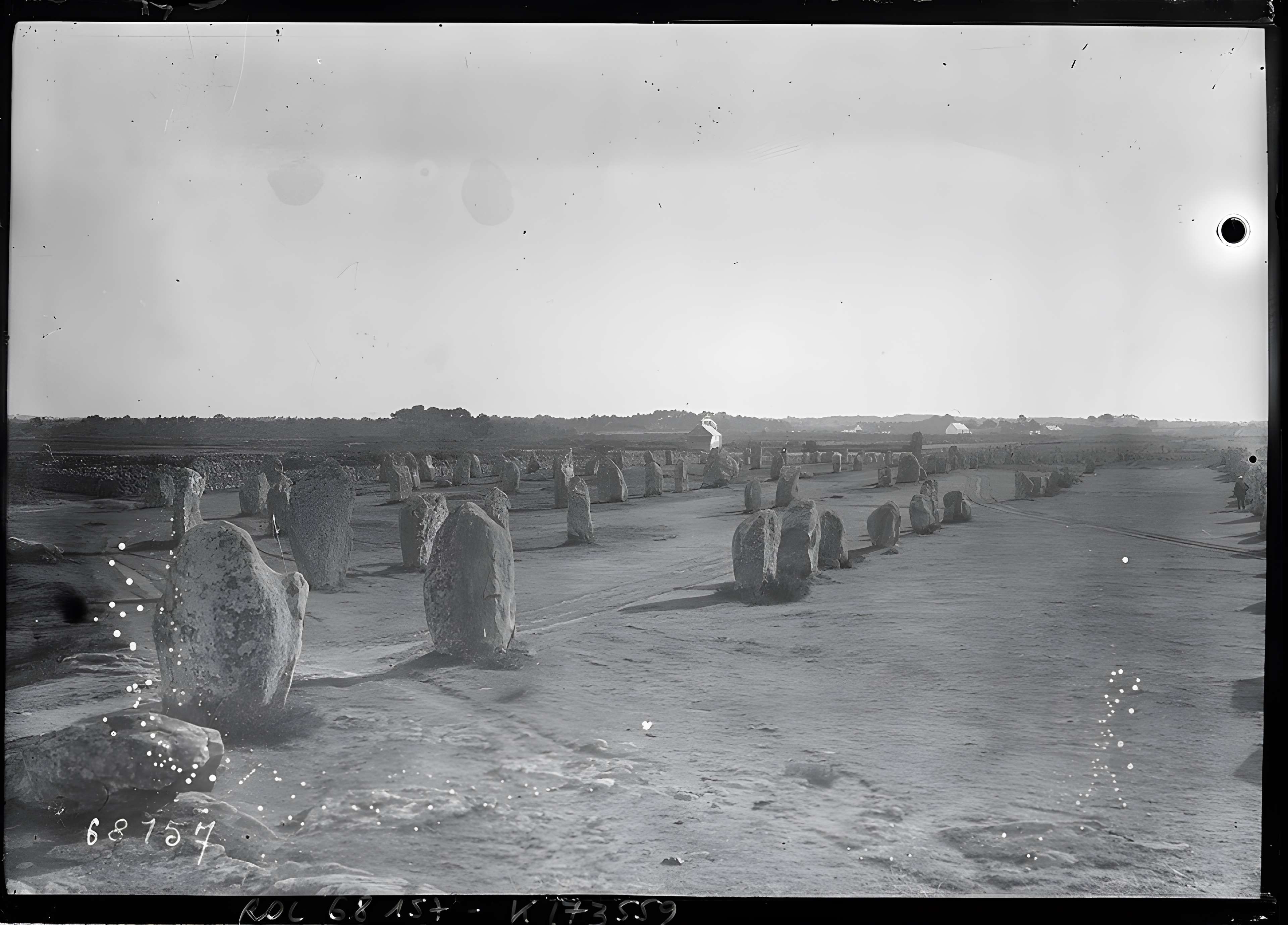 Six menhirs de l'enceinte du Ménec