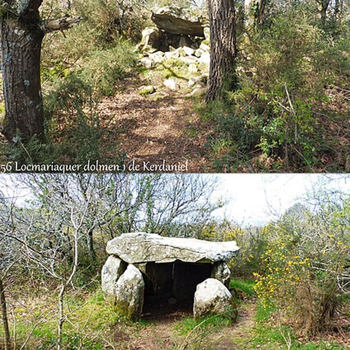 Photo de Dolmen à galerie dans la base dun tumulus circulaire