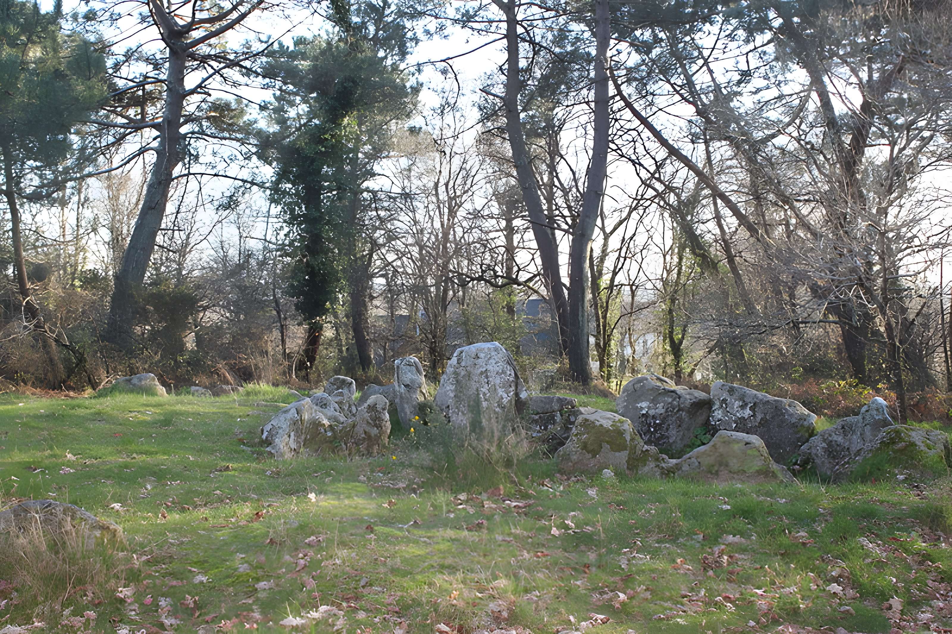 Dolmen à galerie avec la base du tumulus