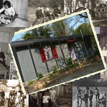 Baraque de type canadien implantée dans la cité de lhabitat provisoire de Soye