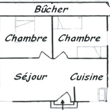 Baraque de type canadien implantée dans la cité de lhabitat provisoire de Soye