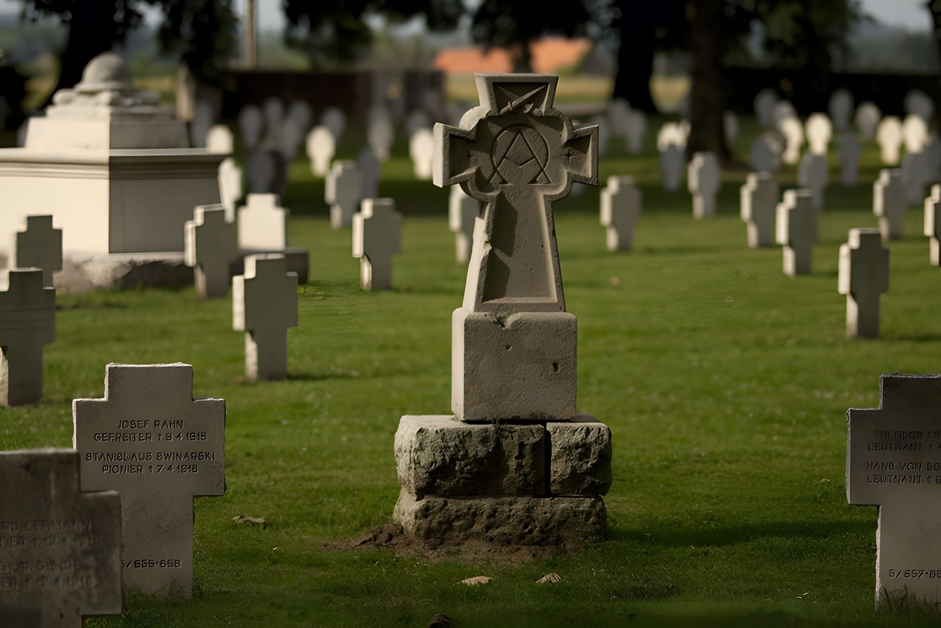 Ensemble formé par le cimetière allemand de la route de Solesmes et le Cambrai East Military Cemetery