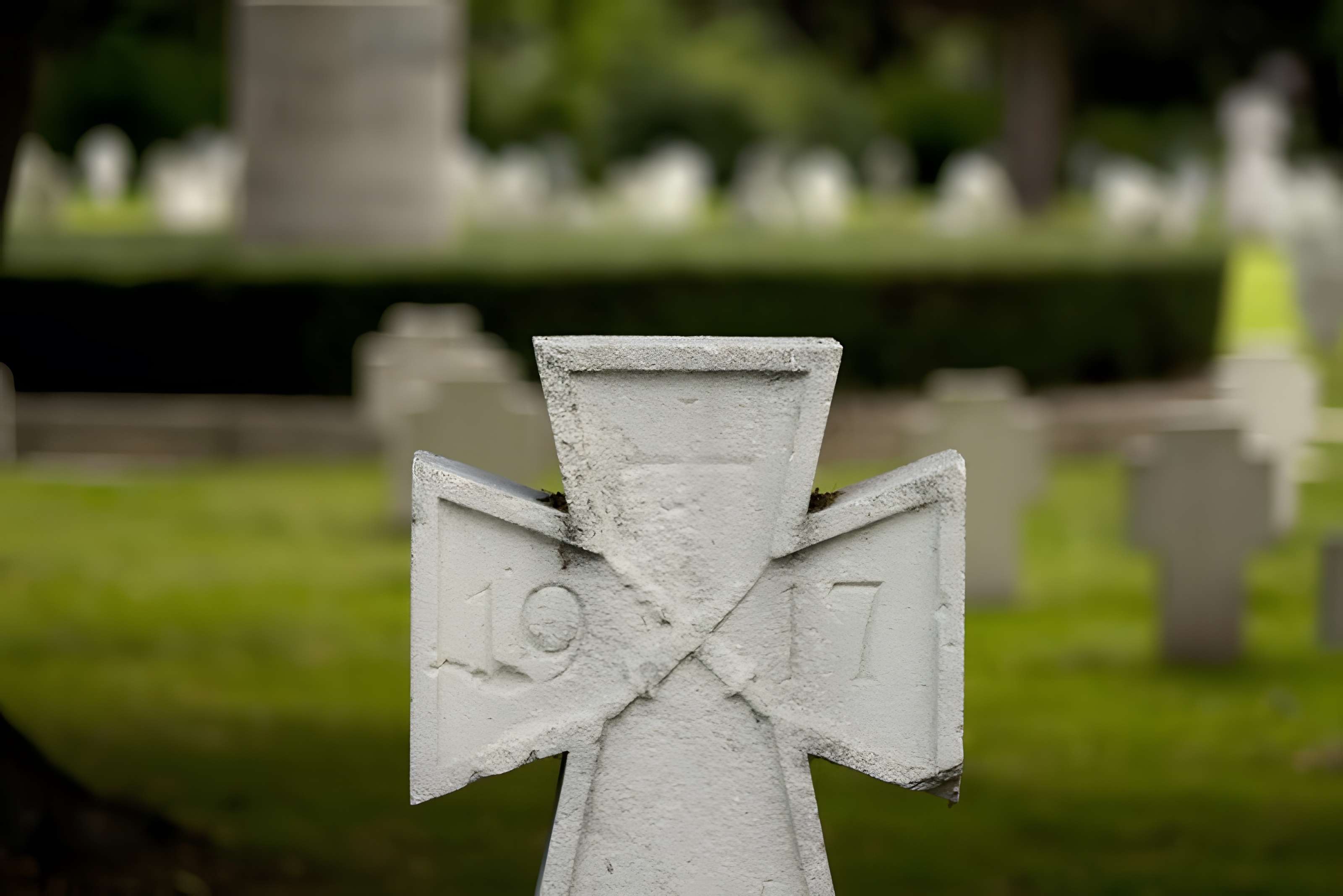 Ensemble formé par le cimetière allemand de la route de Solesmes et le Cambrai East Military Cemetery