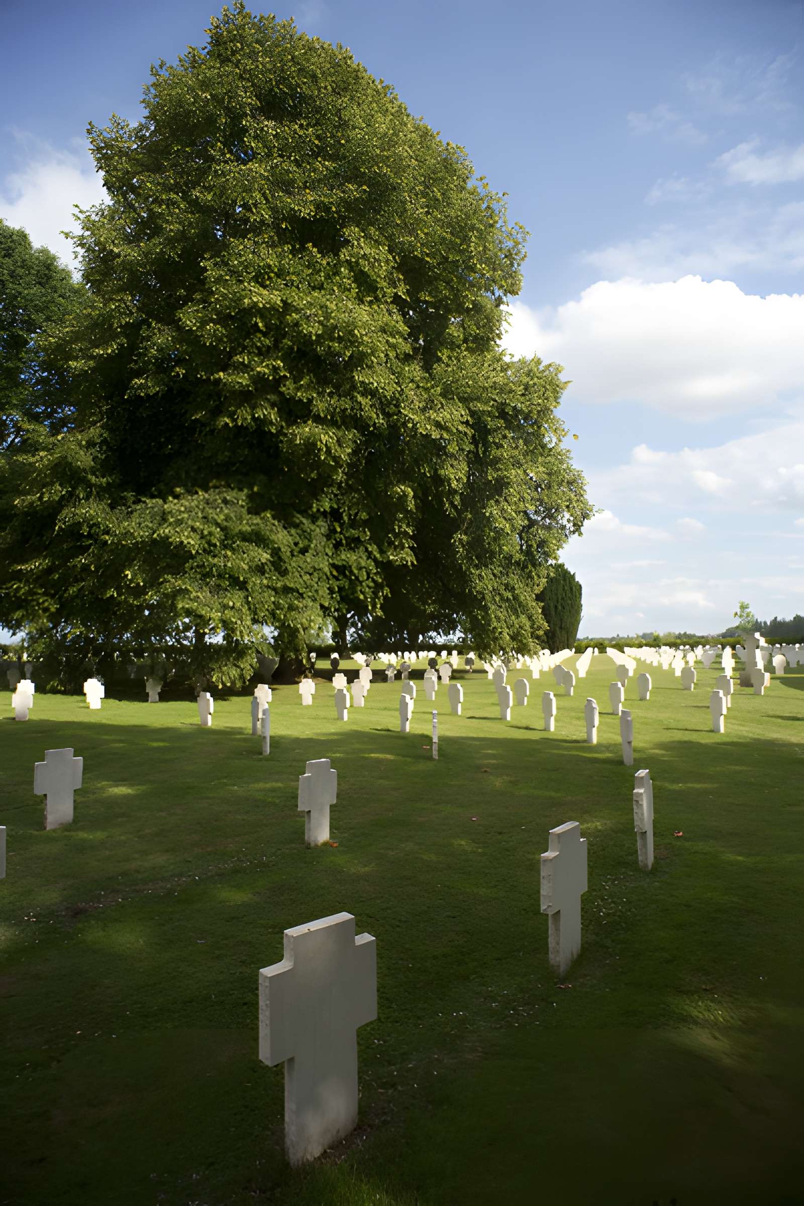 Ensemble formé par le cimetière allemand de la route de Solesmes et le Cambrai East Military Cemetery