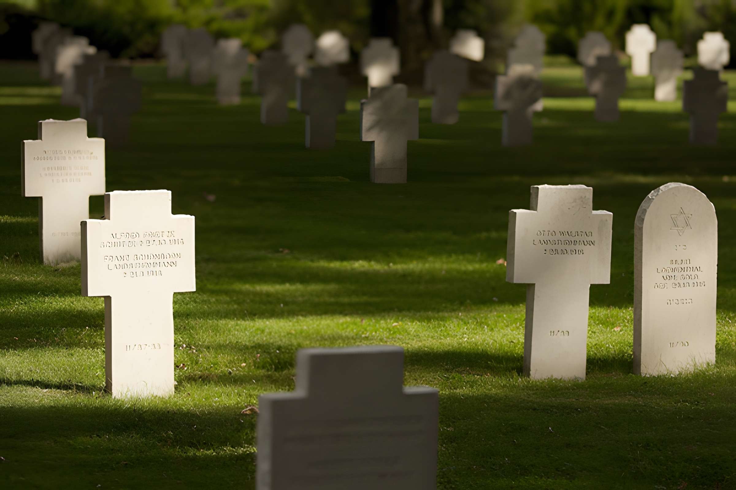 Ensemble formé par le cimetière allemand de la route de Solesmes et le Cambrai East Military Cemetery
