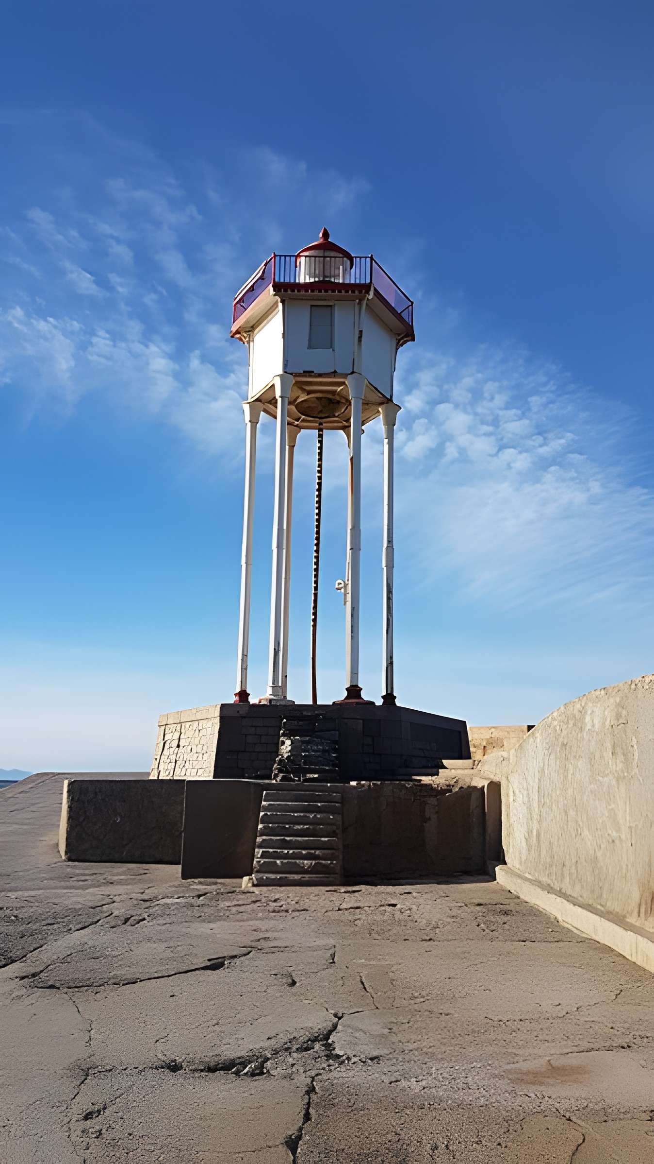 Feu métallique du môle, situé à l'extrémité du môle du port