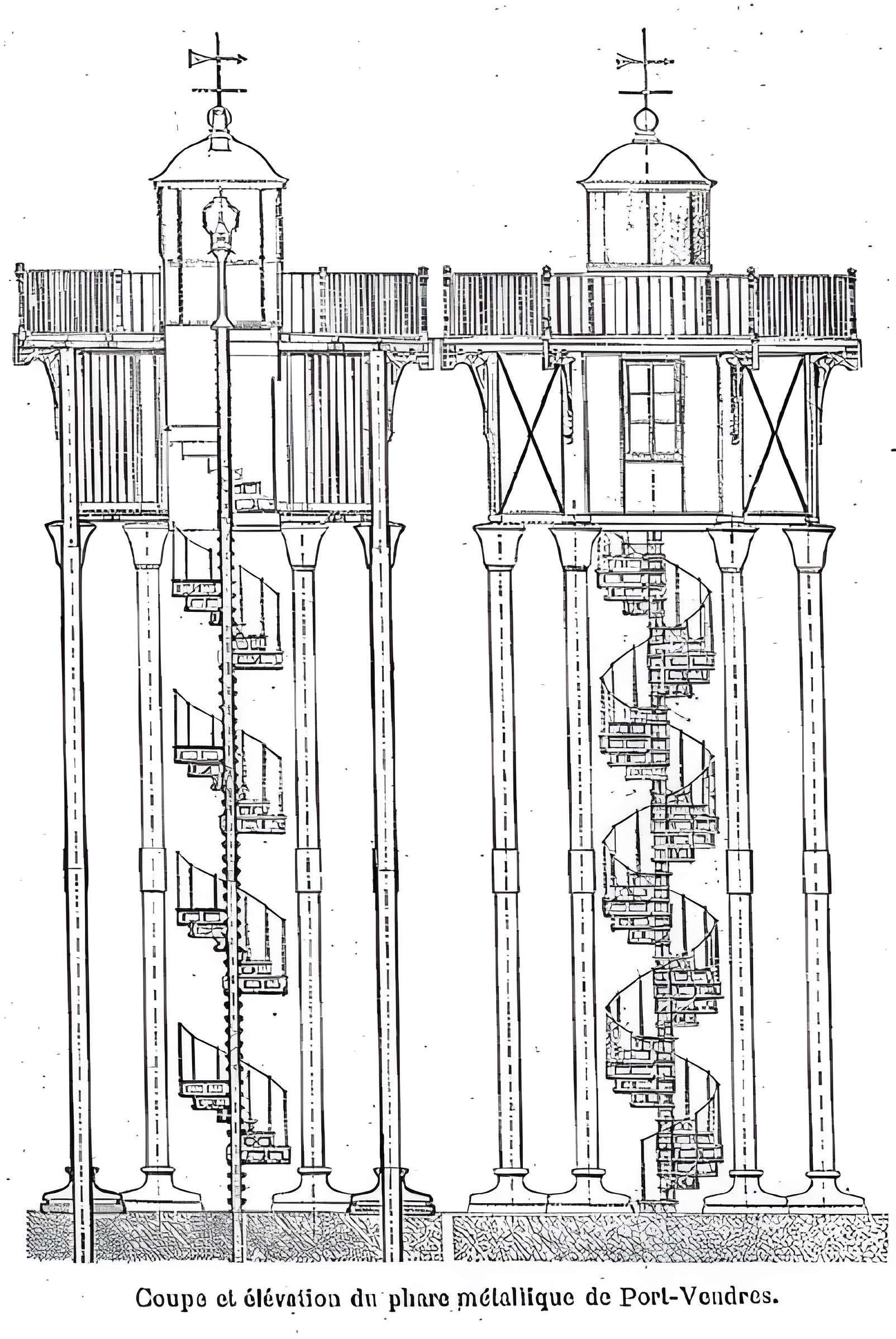 Feu métallique du môle, situé à l'extrémité du môle du port