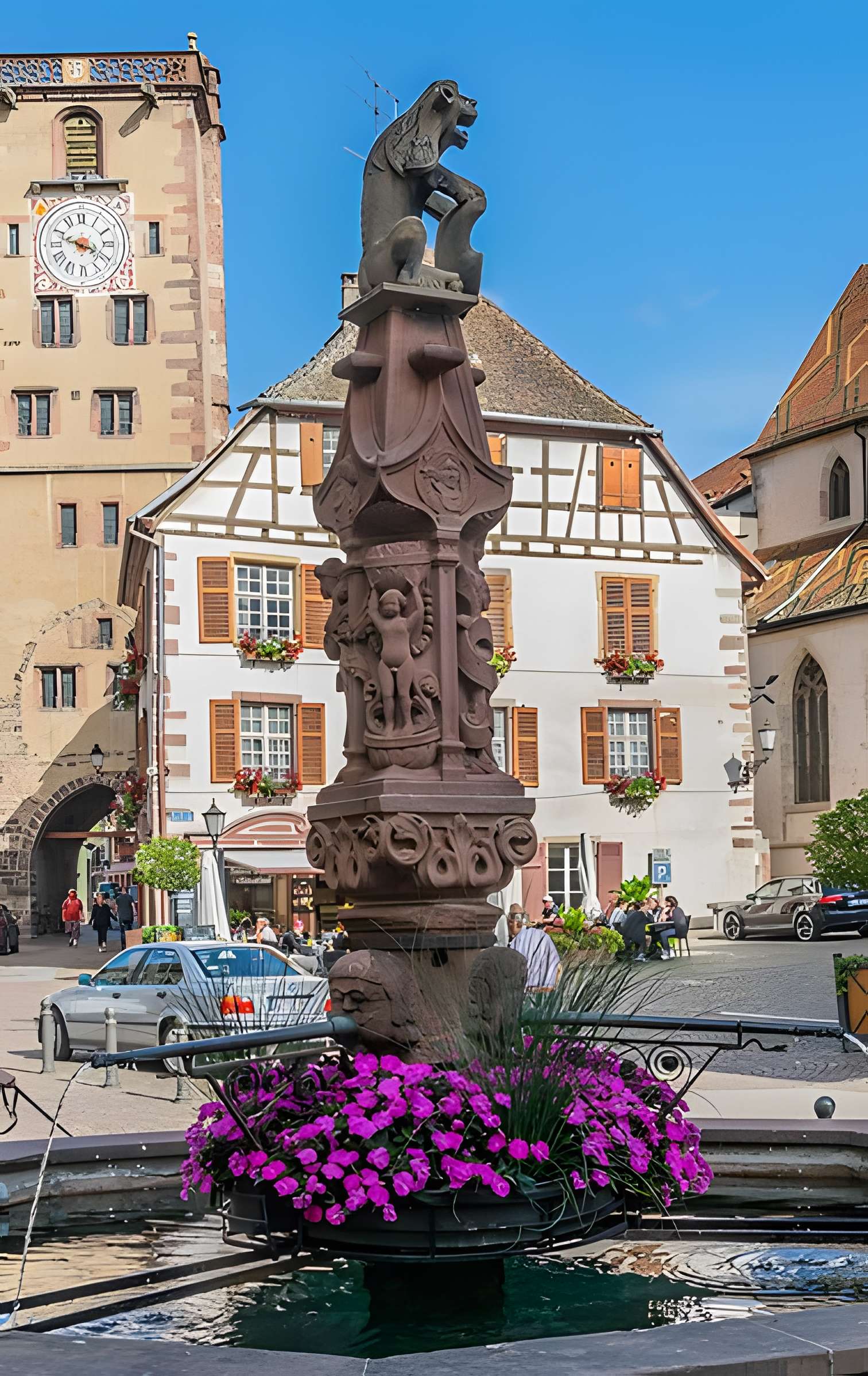 Fontaine Place de l'Hôtel-de-Ville à Ribeauvillé
