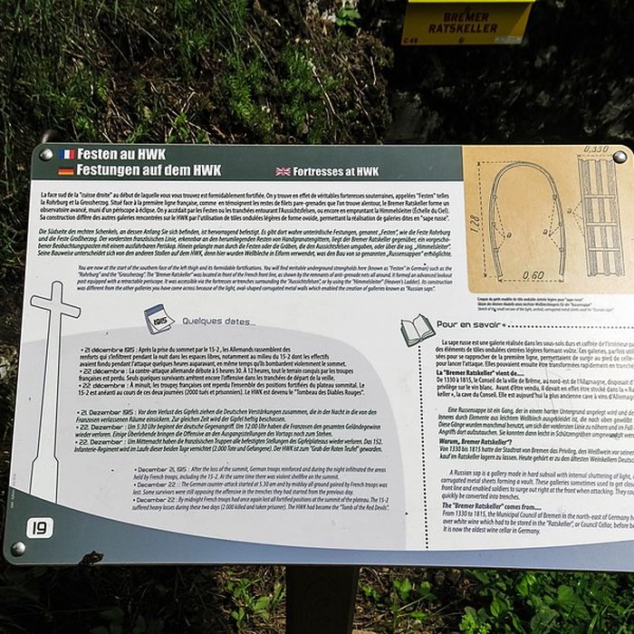 Photo de Champ de bataille de lHartmannswillerkopt dans la forêt communale également sur communes de Soultz-Haut-Rhin, Uffholtz, Wattwiller et Wuenheim