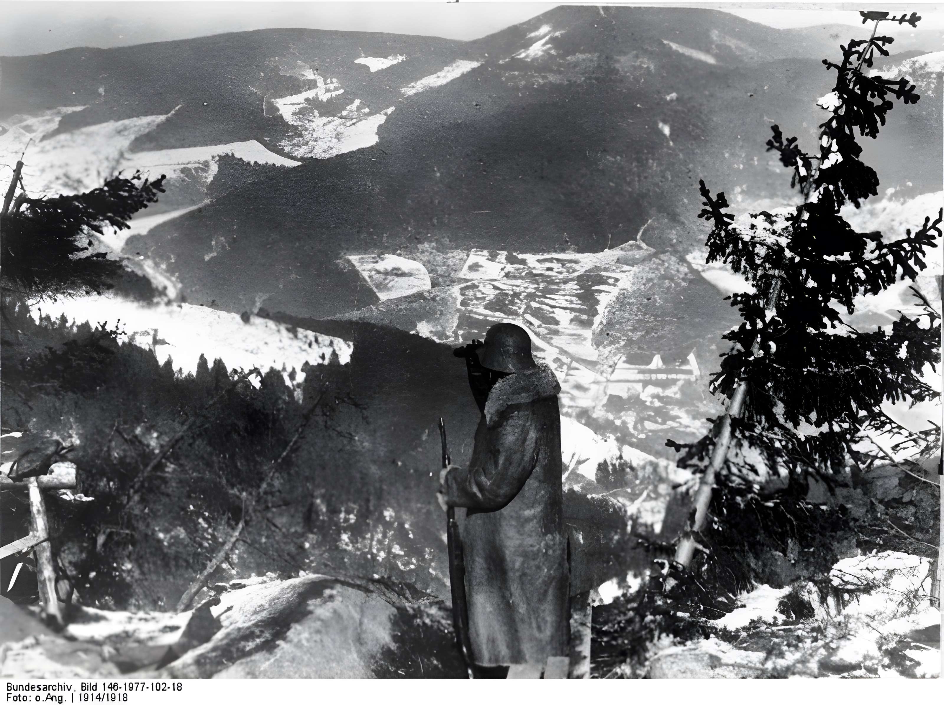 Champ de bataille de l'Hartmannswillerkopt dans la forêt communale (également sur communes de Soultz-Haut-Rhin, Uffholtz, Wattwiller et Wuenheim)