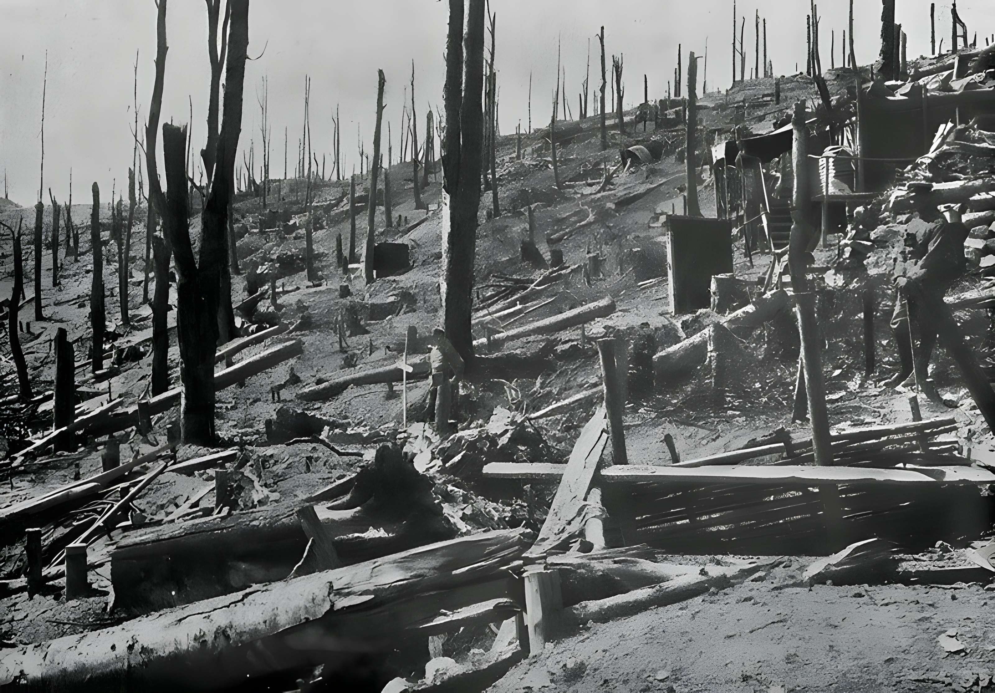 Champ de bataille de l'Hartmannswillerkopt dans la forêt communale (également sur communes de Soultz-Haut-Rhin, Uffholtz, Wattwiller et Wuenheim)