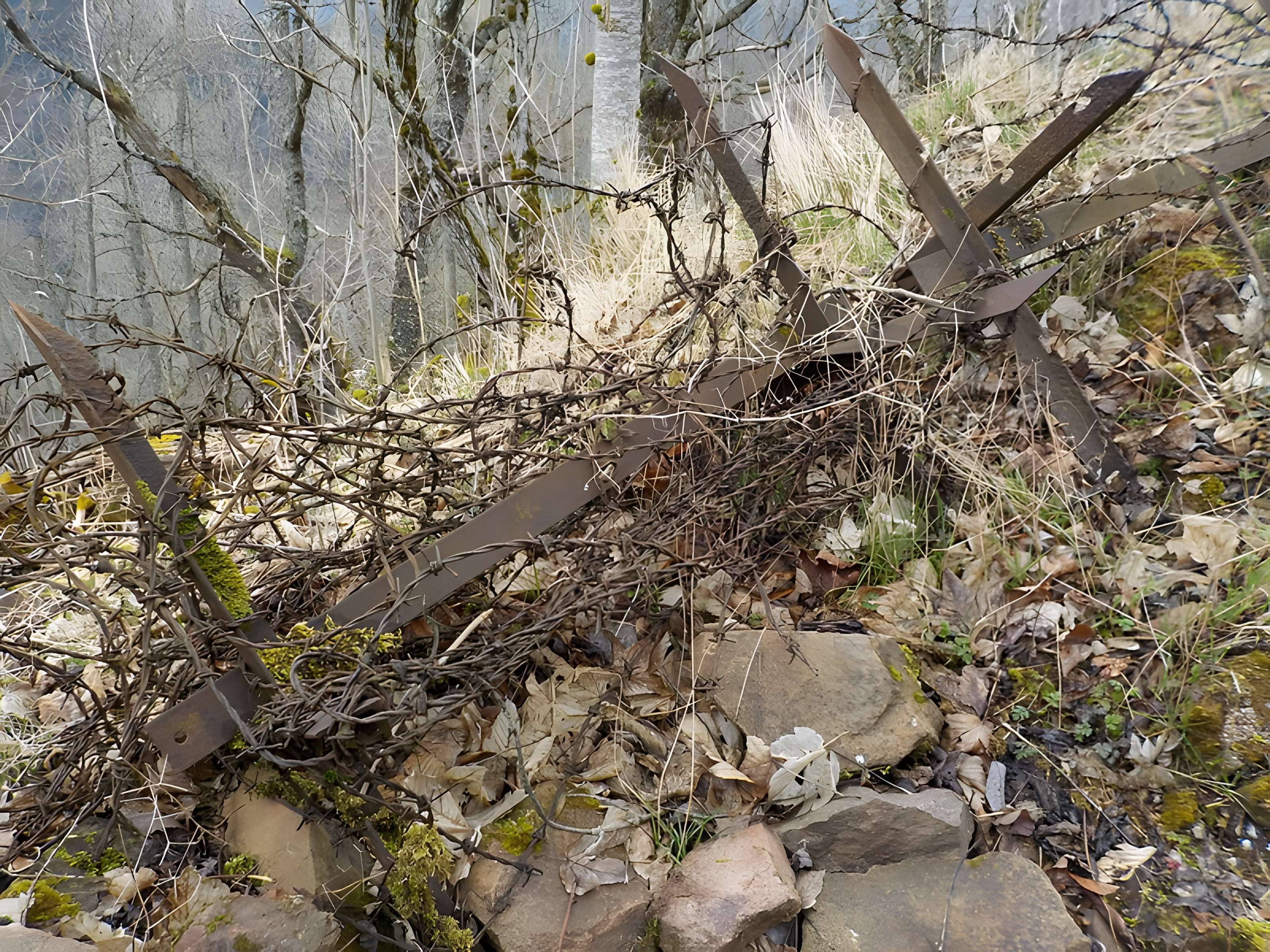 Champ de bataille de l'Hartmannswillerkopt dans la forêt communale (également sur communes de Soultz-Haut-Rhin, Uffholtz, Wattwiller et Wuenheim)