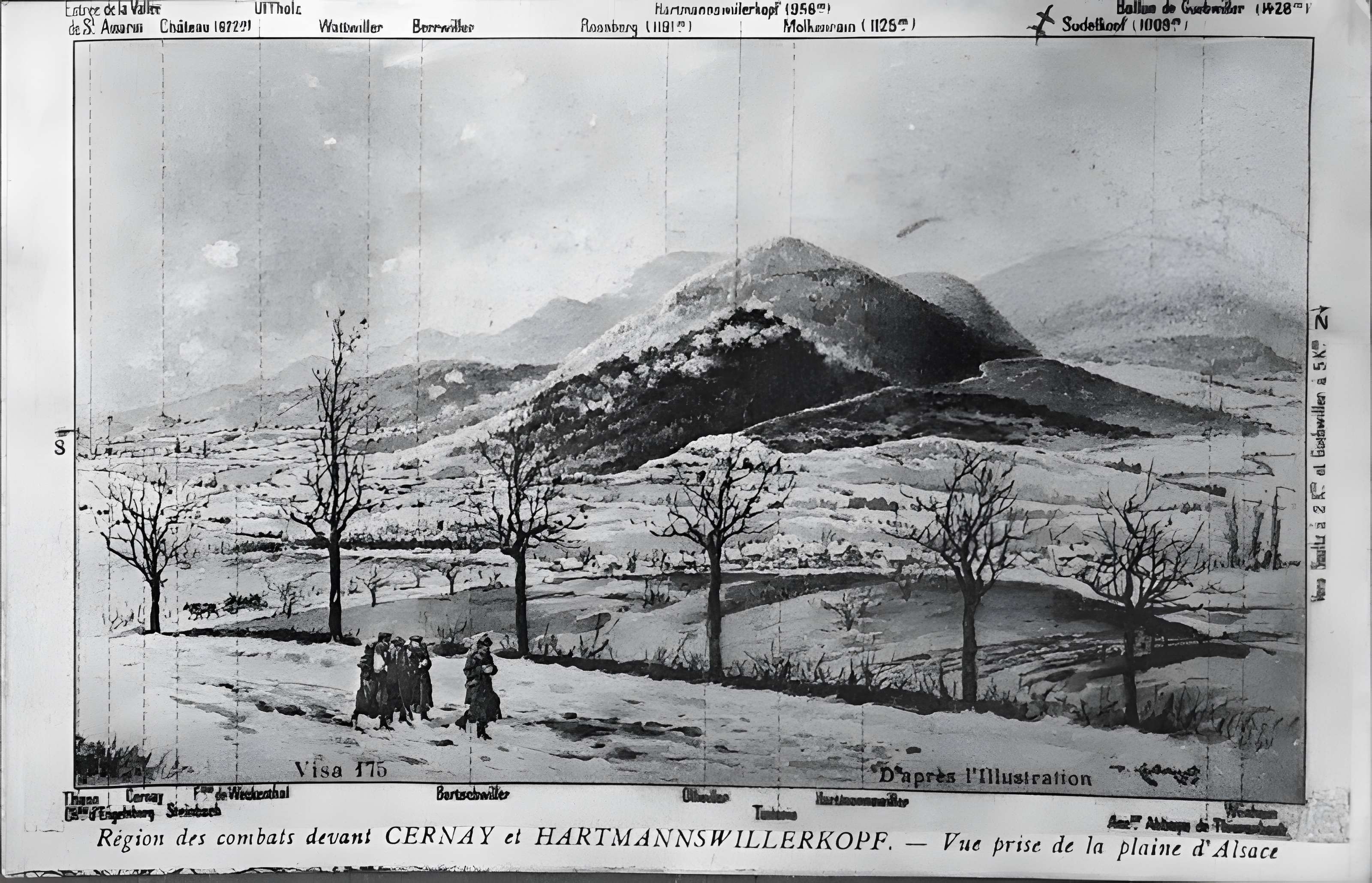 Champ de bataille de l'Hartmannswillerkopt dans la forêt communale (également sur communes de Soultz-Haut-Rhin, Uffholtz, Wattwiller et Wuenheim)