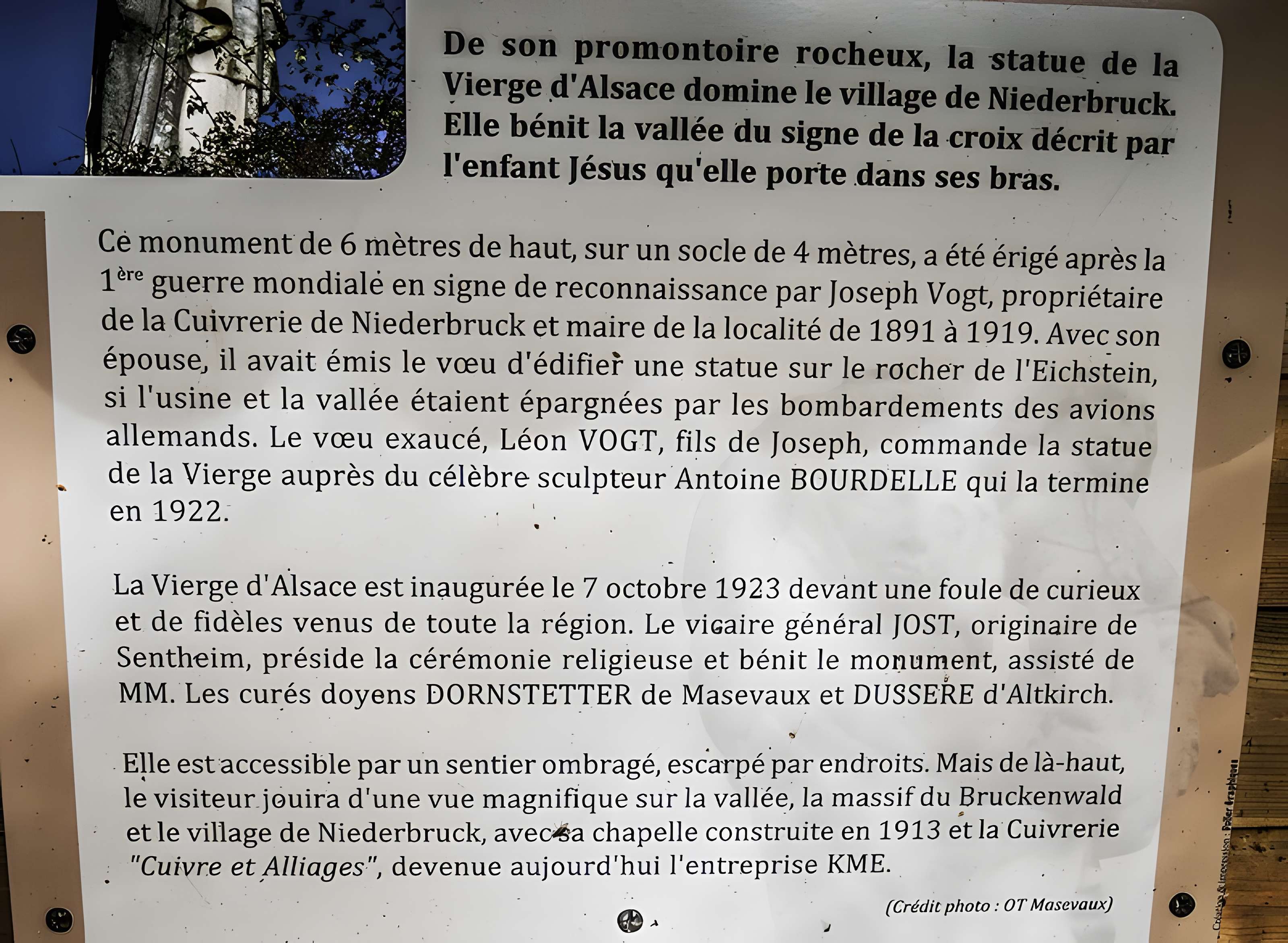 Statue monumentale de la Vierge à l'Enfant dite Vierge d'Alsace ou à l'Offrande