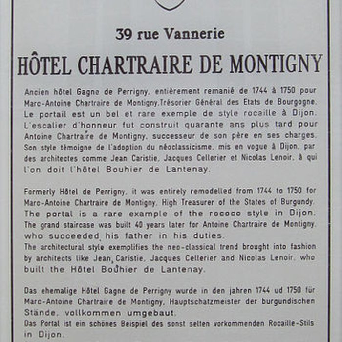 Photo de Hôtel Chartraire de Montigny à Dijon