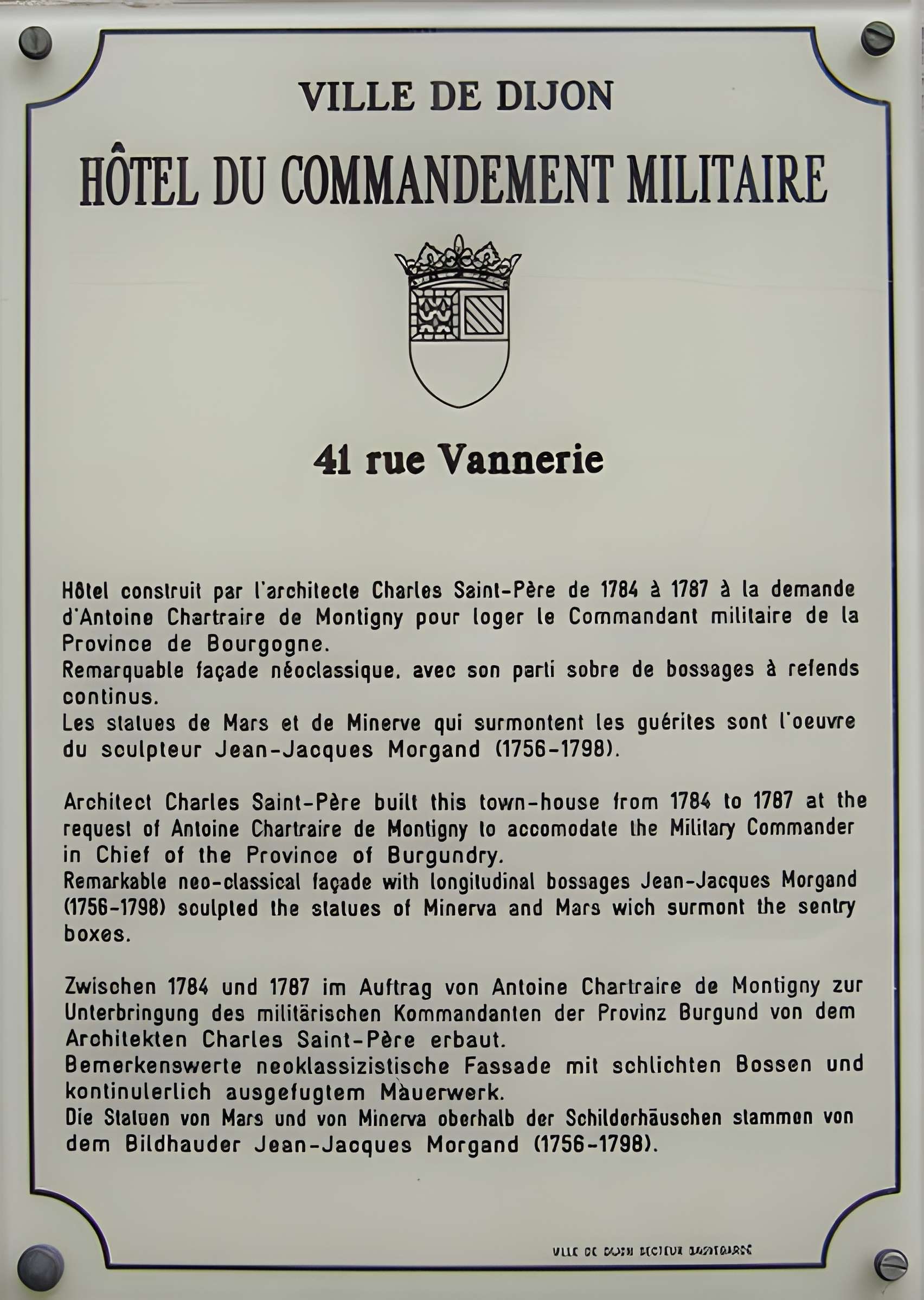 Hôtel Chartraire de Montigny à Dijon