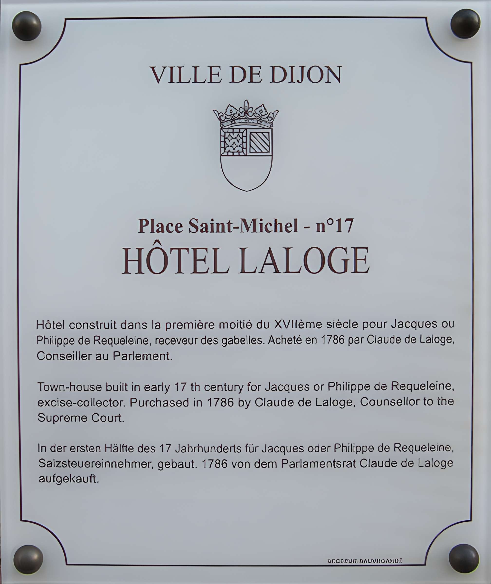 Hôtel de Laloge à Dijon