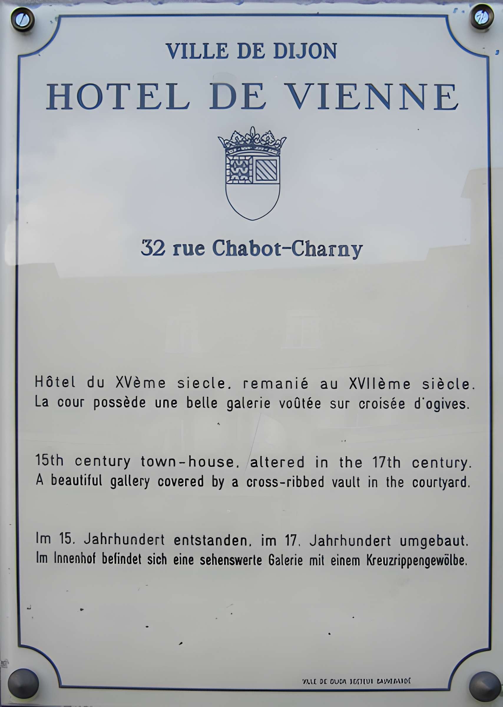 Hôtel de Vienne à Dijon