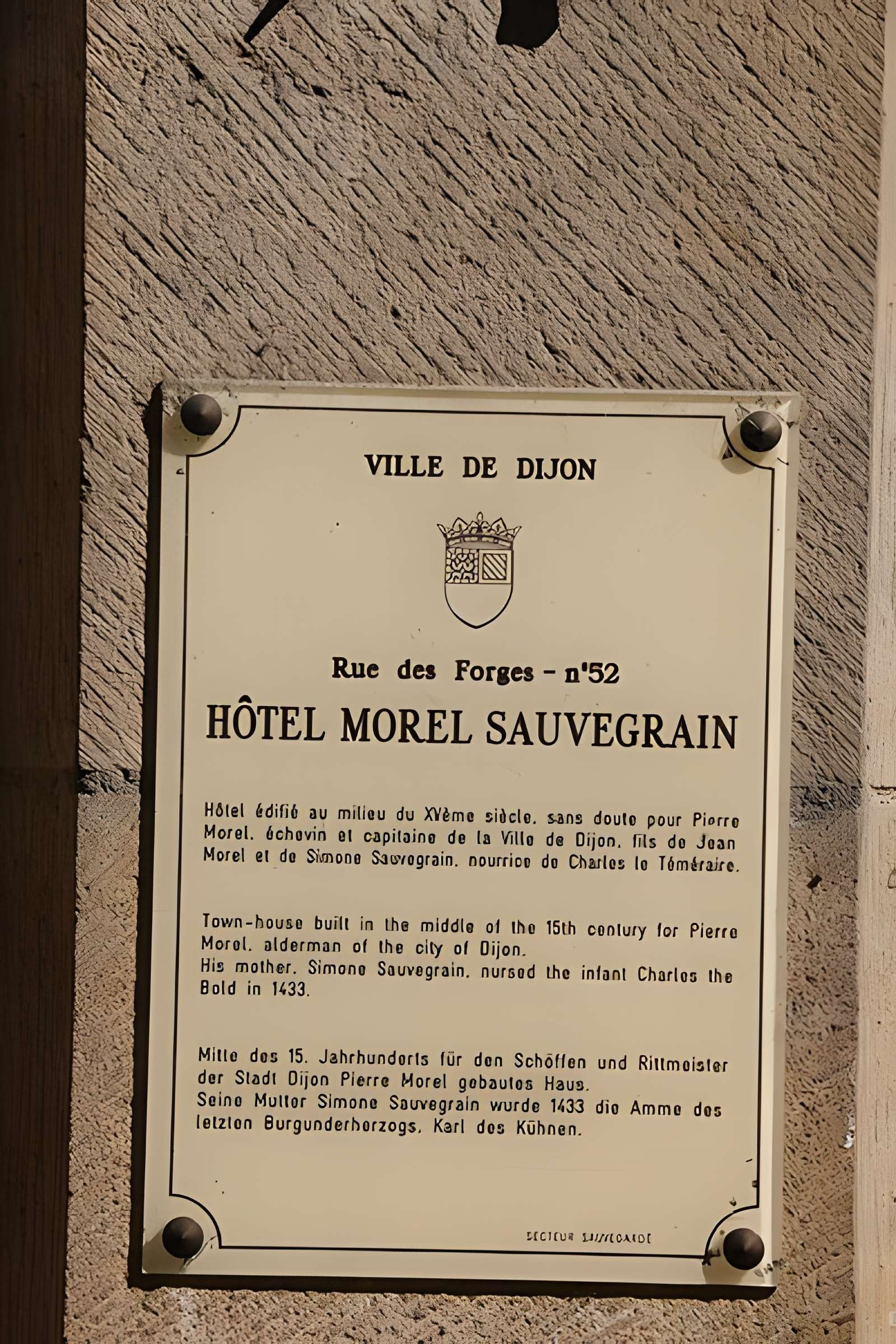 Hôtel Morel Sauvegrain à Dijon