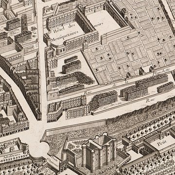 Ancienne caserne des Mousquetaires Noirs, dans lactuel Hôpital des Quinze-Vingts Centre dophtalmologie