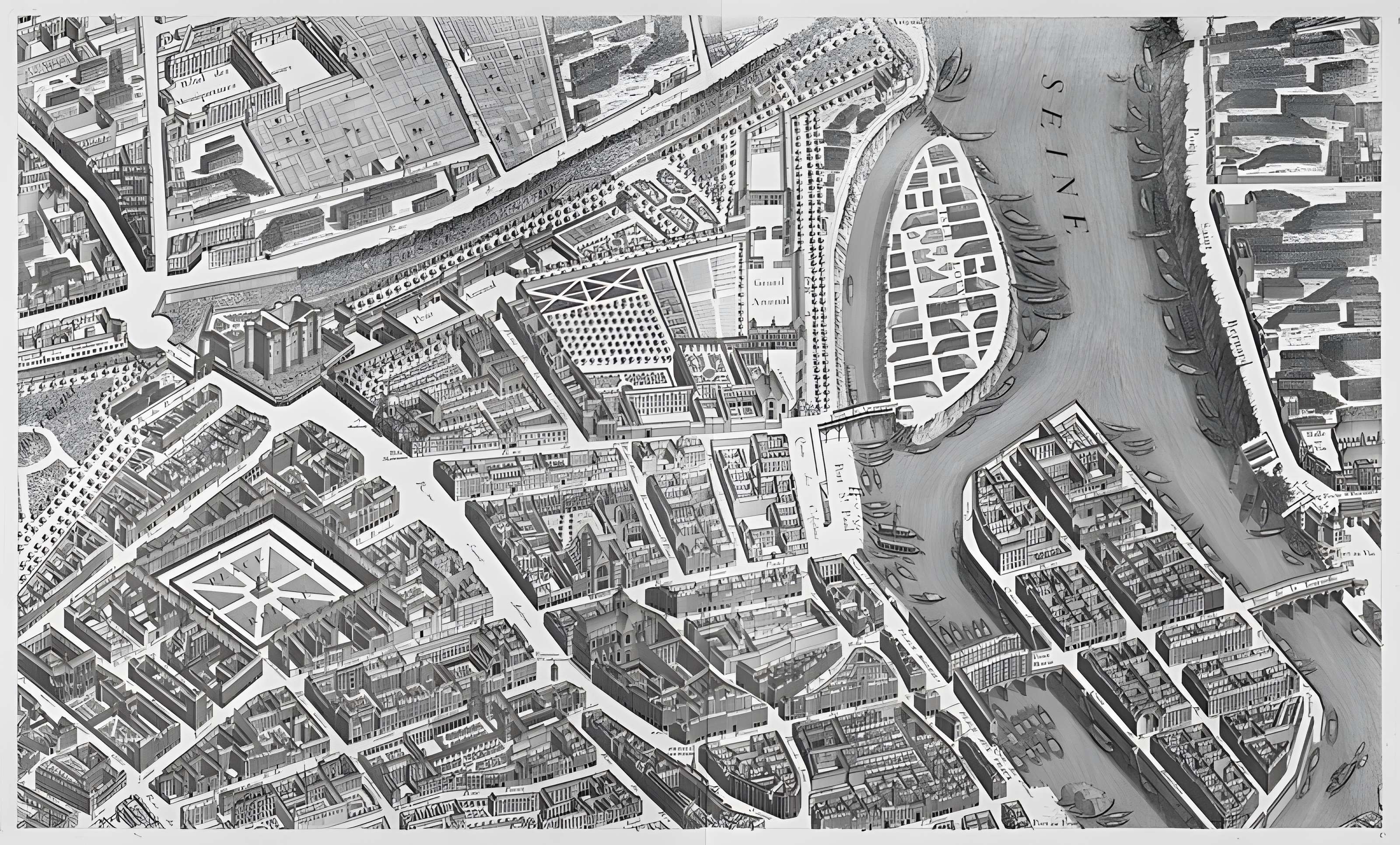 Ancienne caserne des Mousquetaires Noirs, dans l'actuel Hôpital des Quinze-Vingts (Centre d'ophtalmologie)