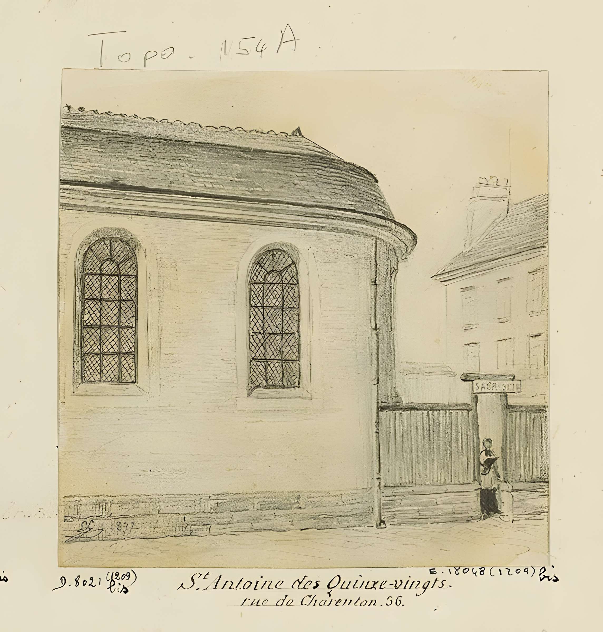 Ancienne caserne des Mousquetaires Noirs, dans l'actuel Hôpital des Quinze-Vingts (Centre d'ophtalmologie)