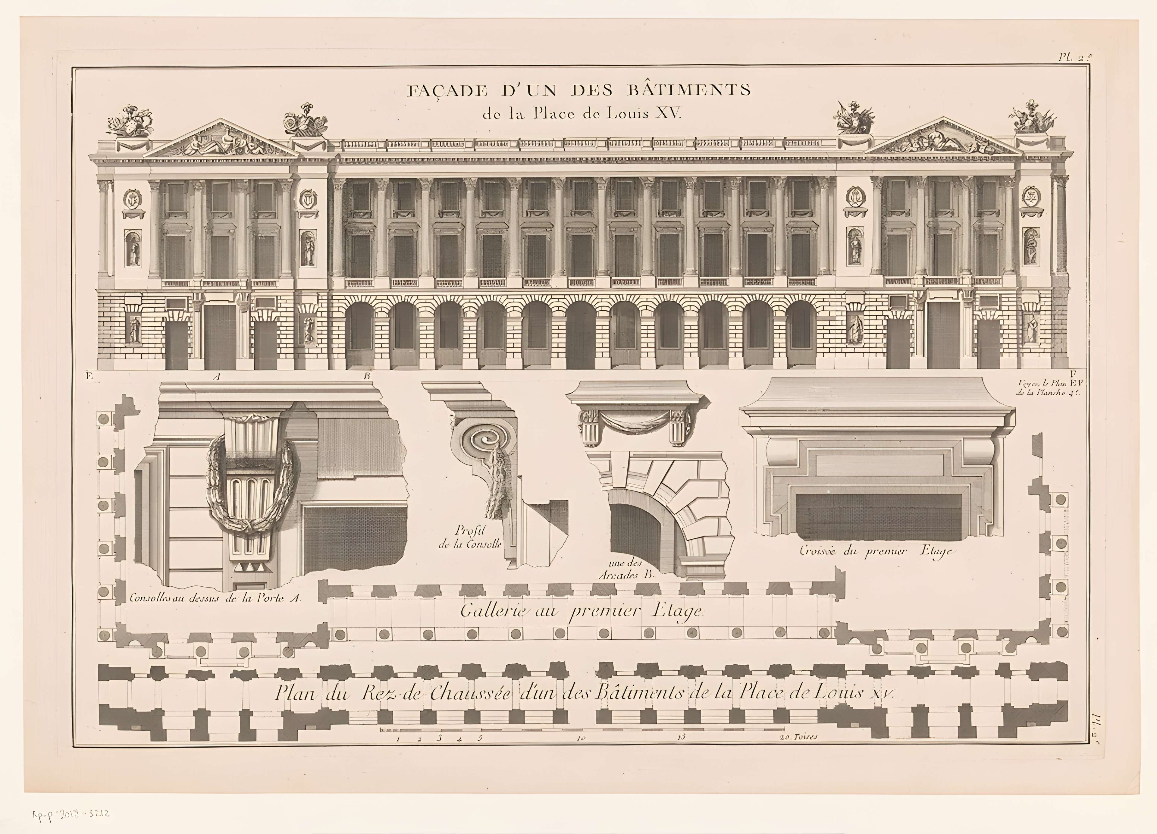 Ancien Garde-Meuble, actuellement ministère de la Marine ou Hôtel de la Marine