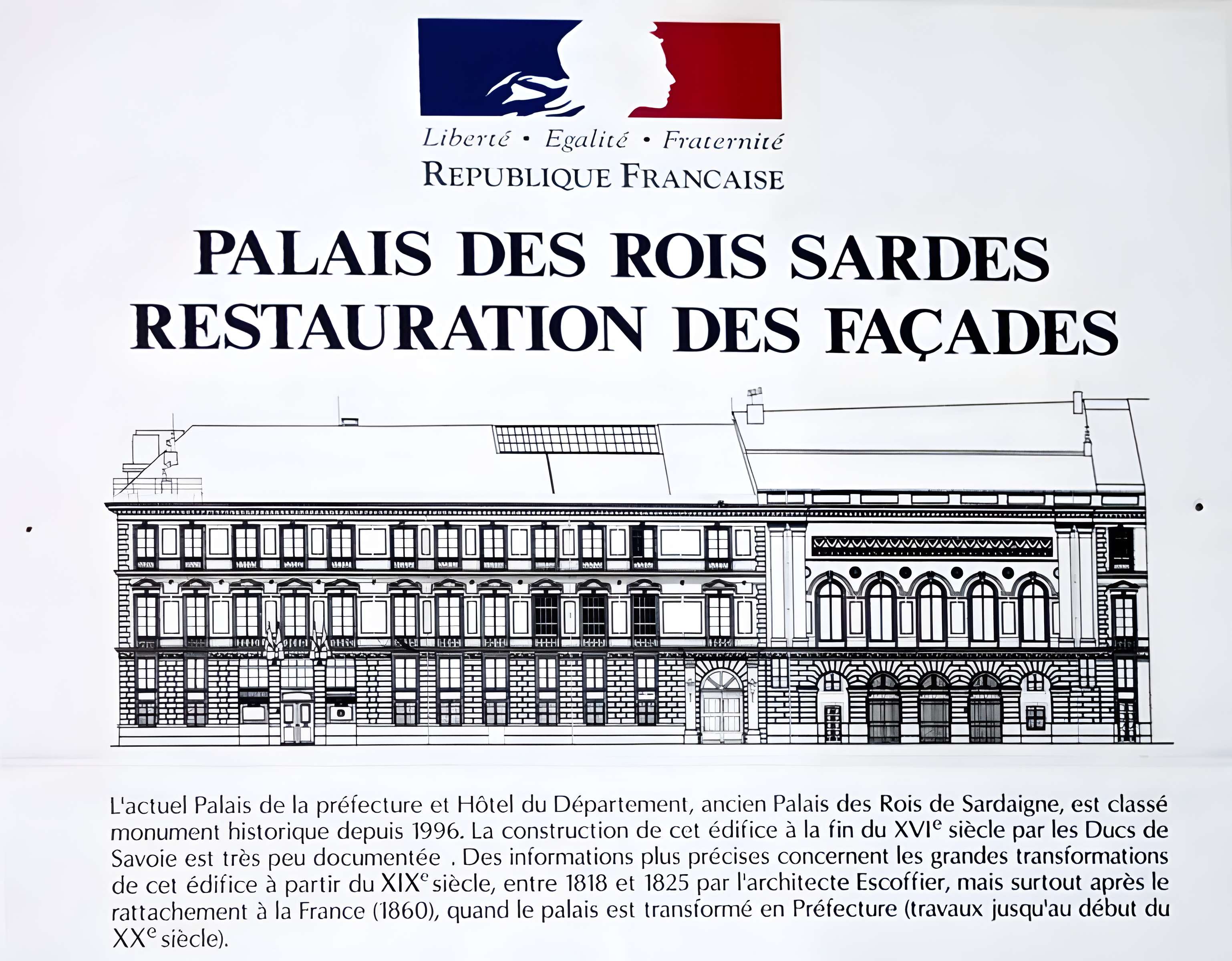 Palais de la Préfecture, ancien palais des rois de Sardaigne