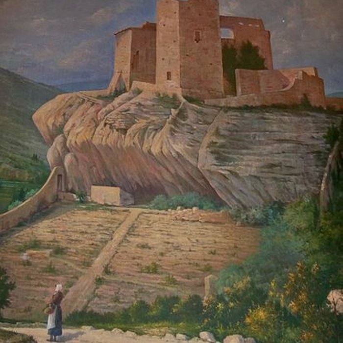 Photo de Château ruines et rocher qui les porte