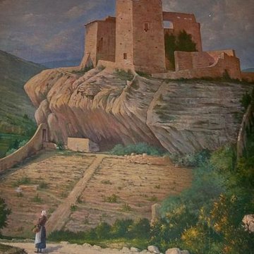 Château ruines et rocher qui les porte