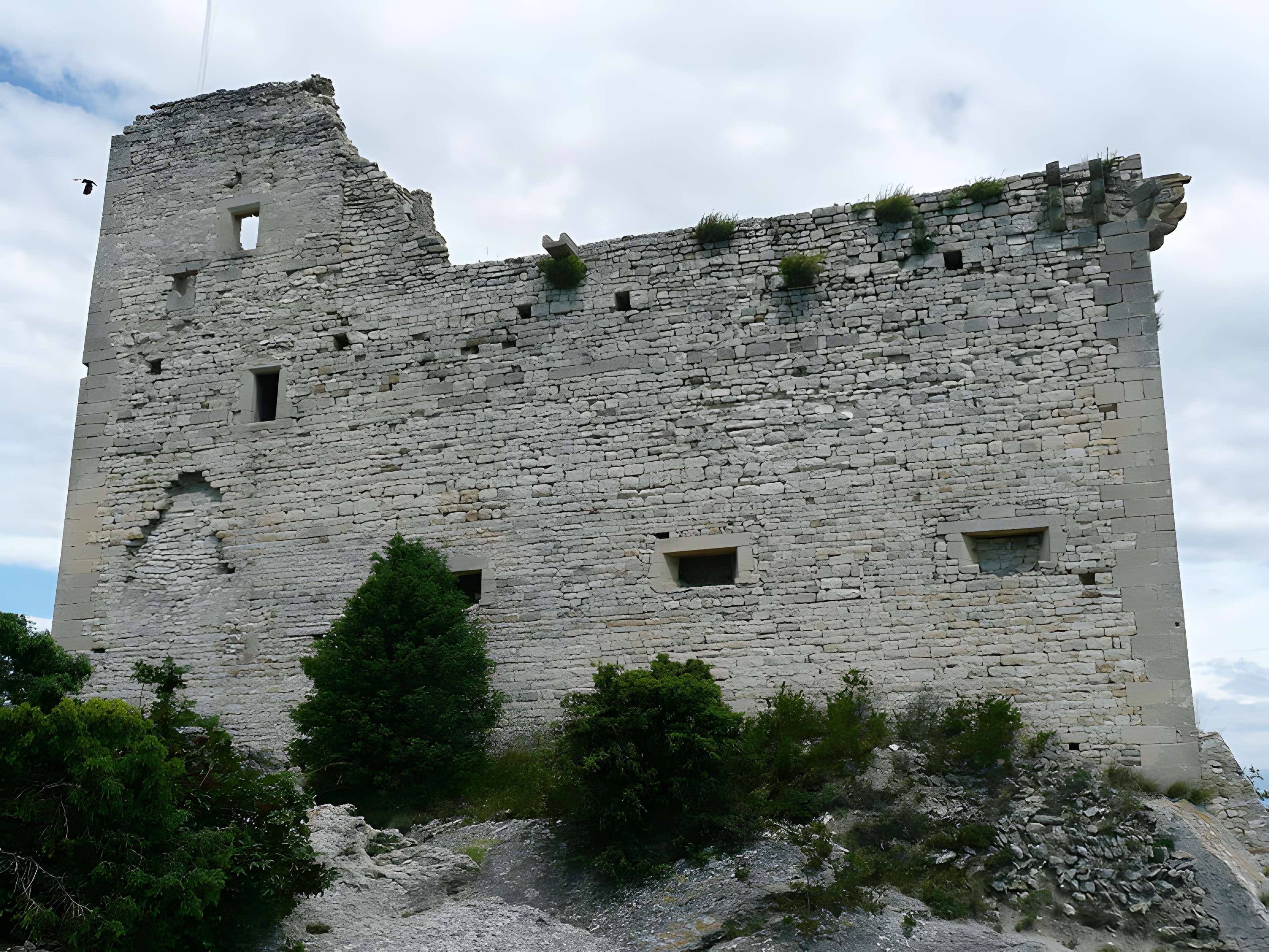 Château (ruines) et rocher qui les porte