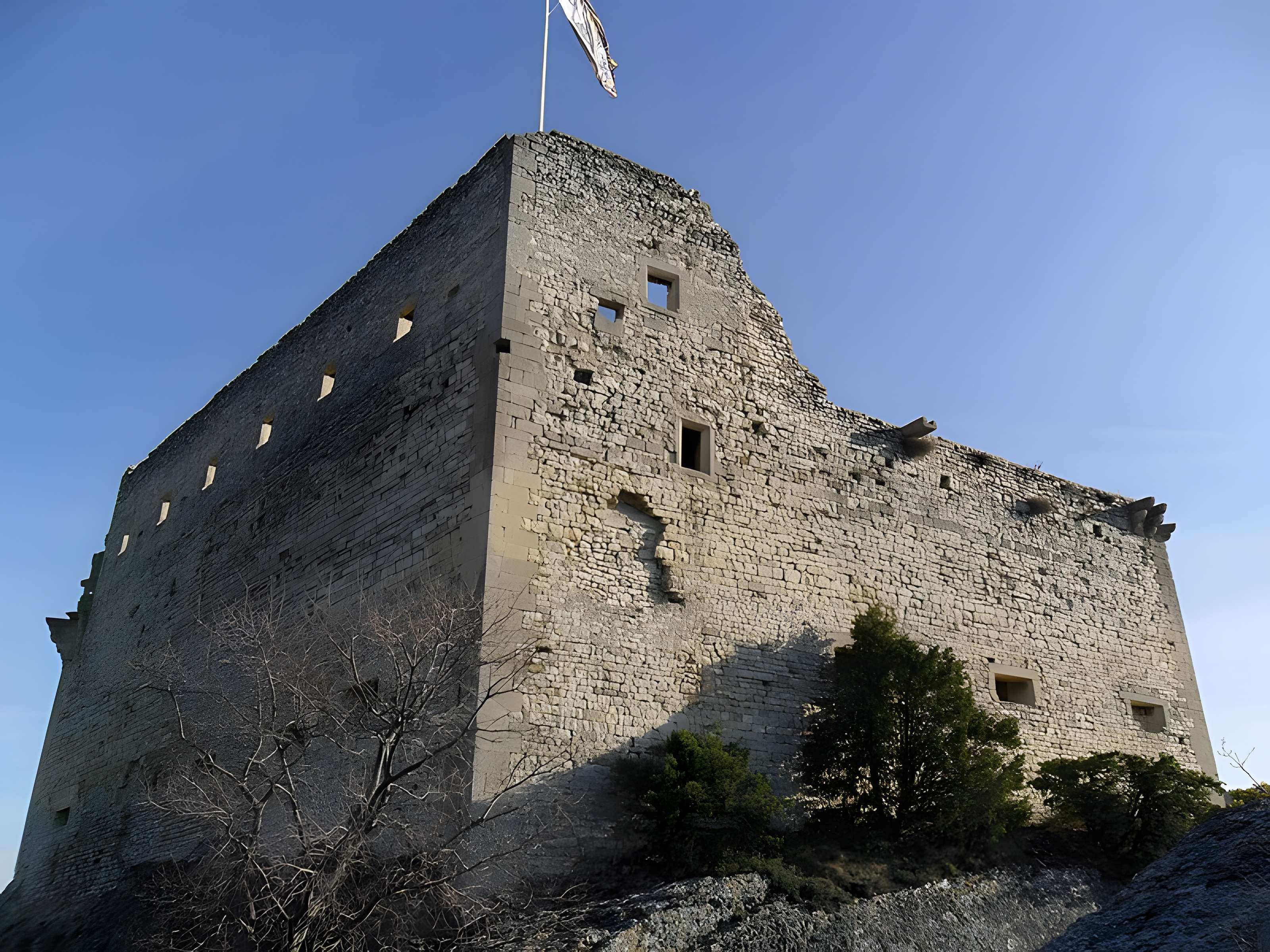 Château (ruines) et rocher qui les porte