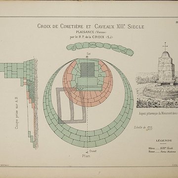 Croix de cimetière et caveaux