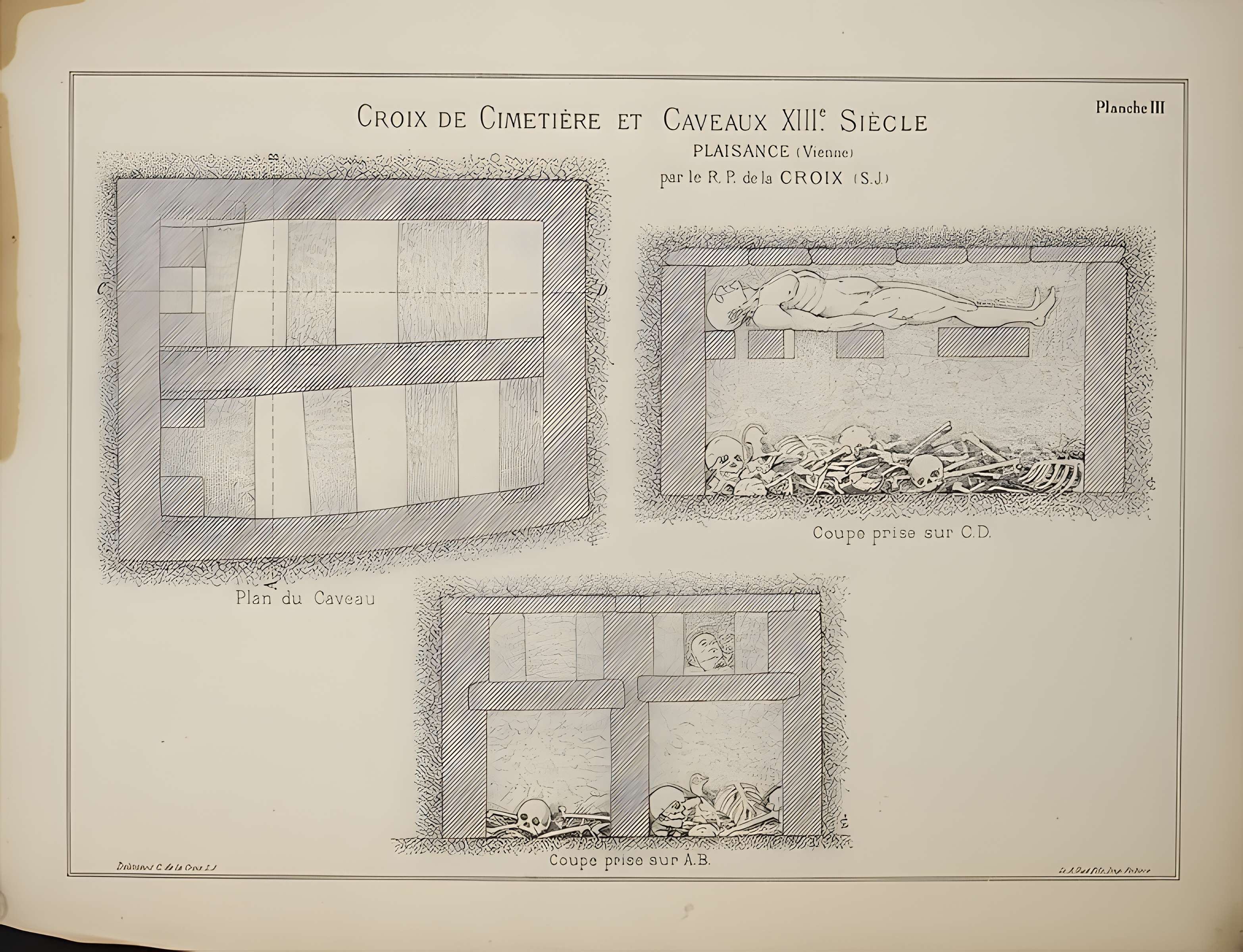 Croix de cimetière et caveaux