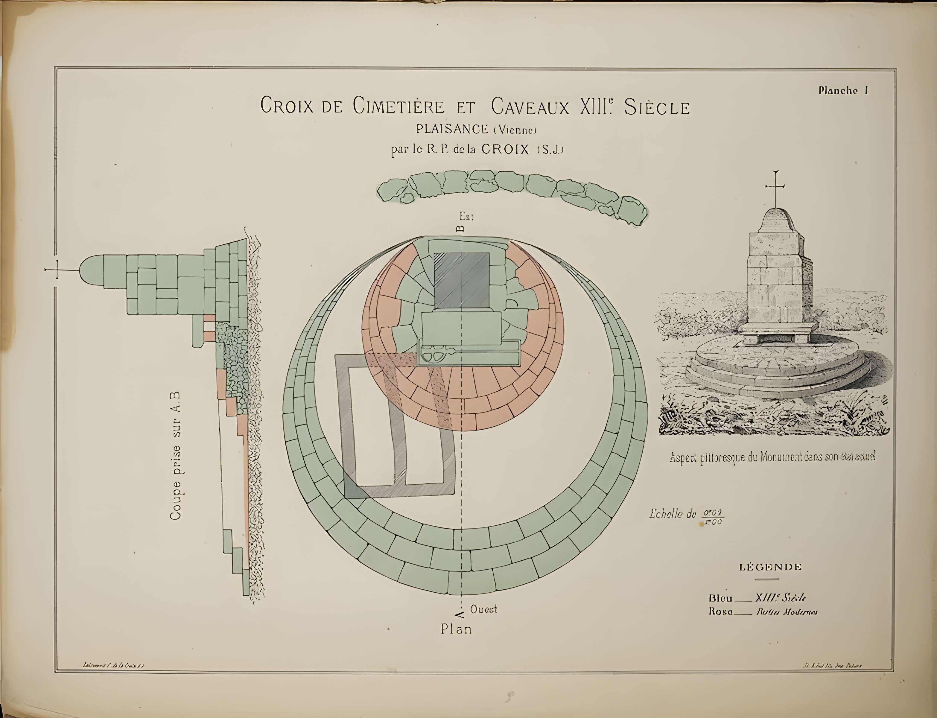Croix de cimetière et caveaux