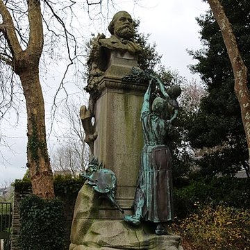 Statue de Jean-François Millet dans le jardin public, à Octeville