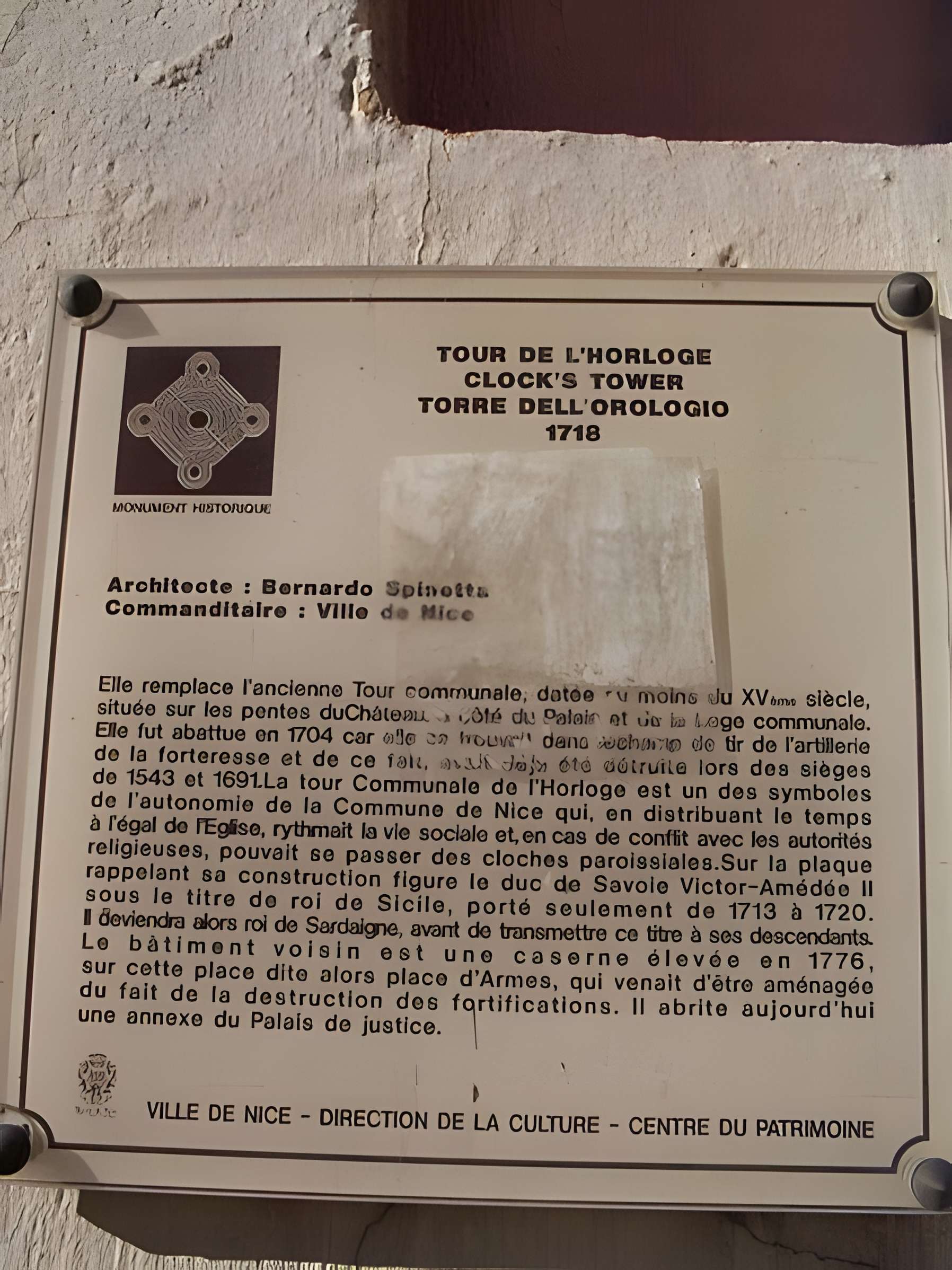 Tour de l'Horloge de Nice