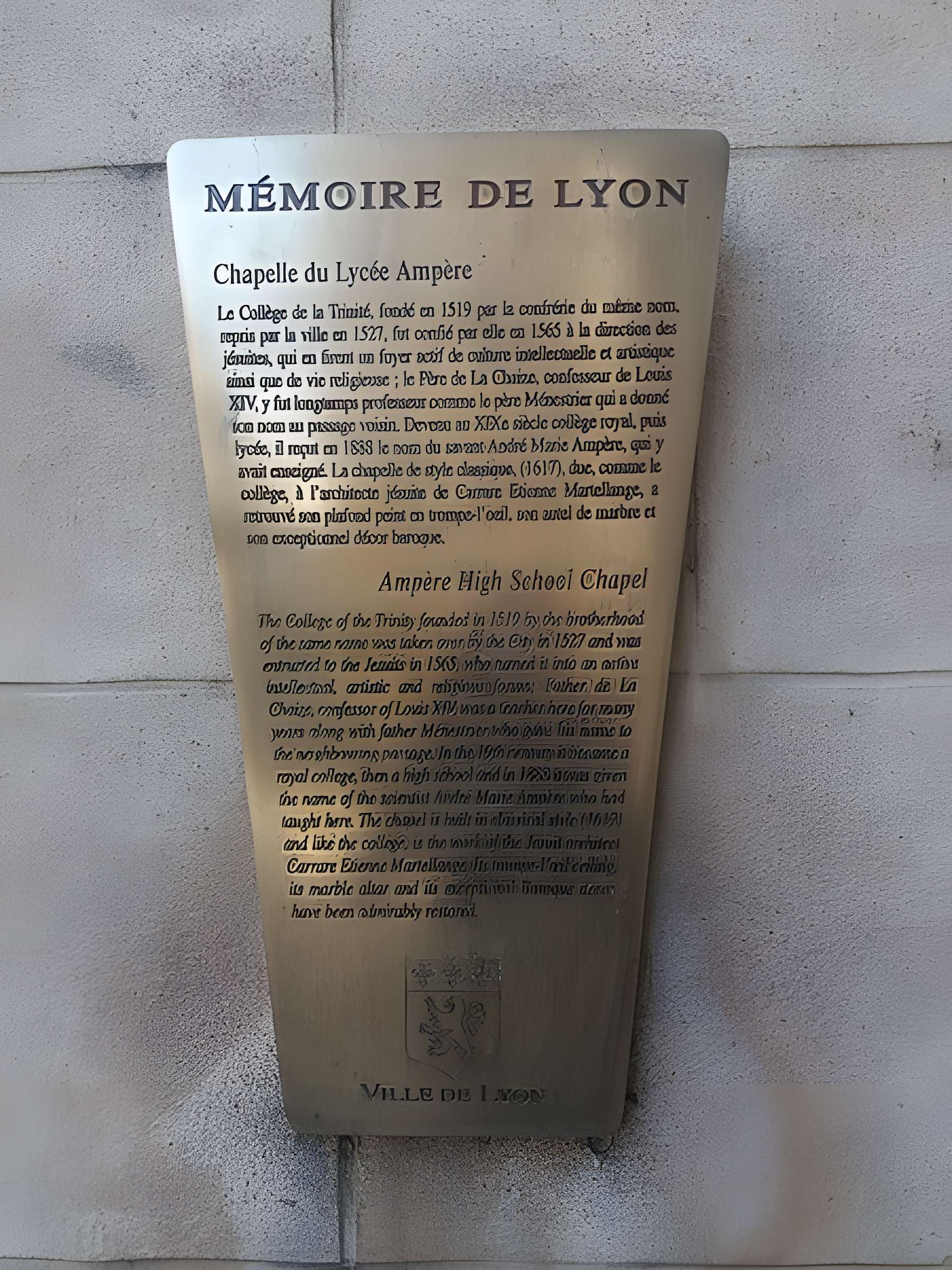 Ancien Collège de la Trinité, actuellement lycée Ampère