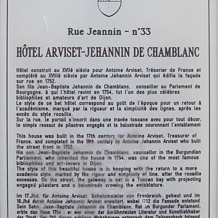 Photo de Hôtel de Chamblanc à Dijon