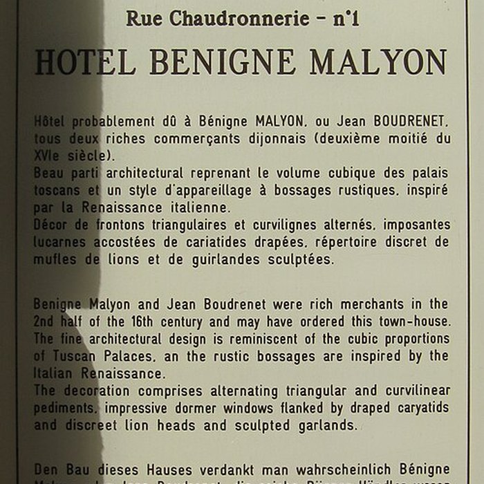 Photo de Hôtel Bénigne Malyon à Dijon