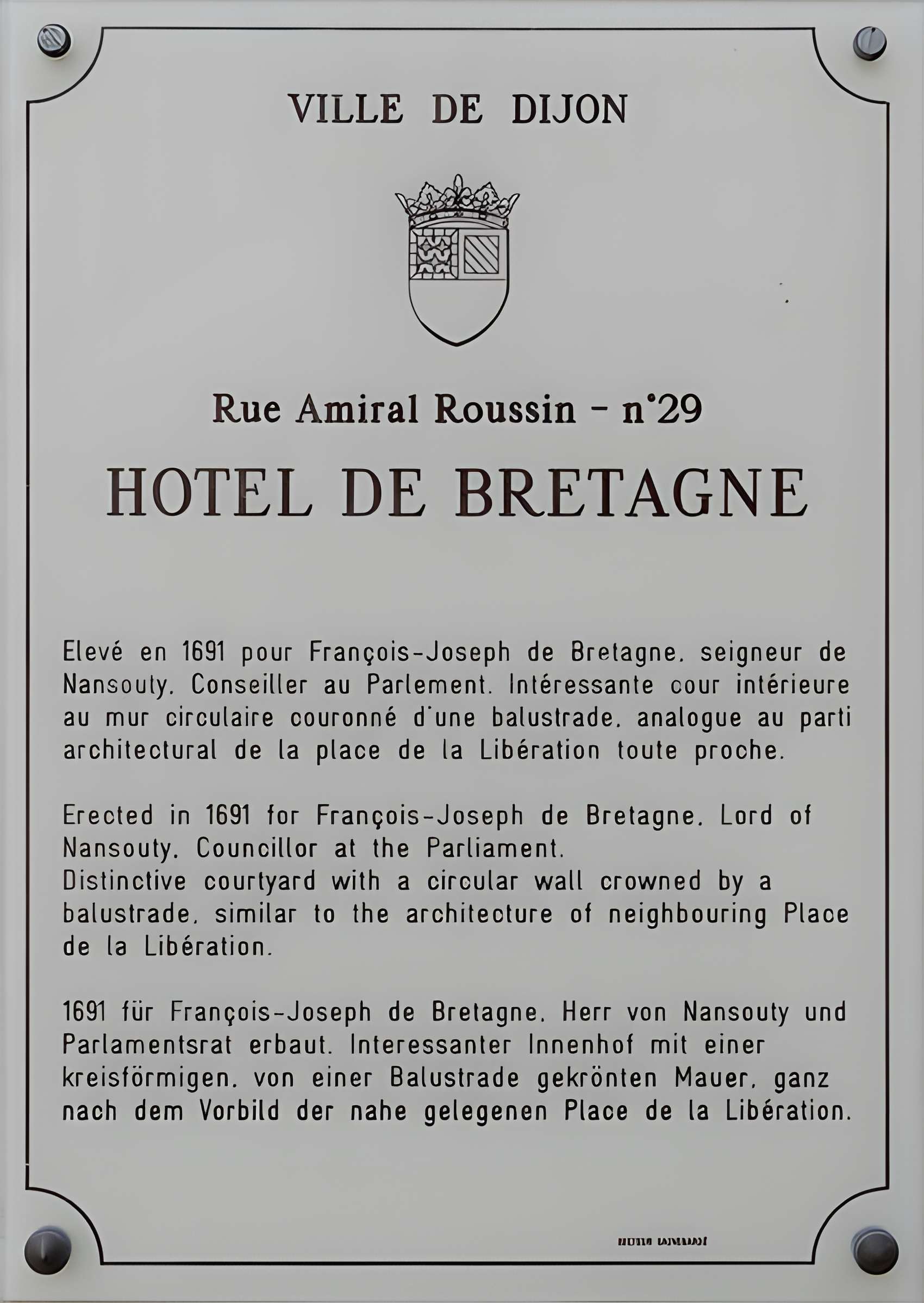 Hôtel de Bretagne à Dijon