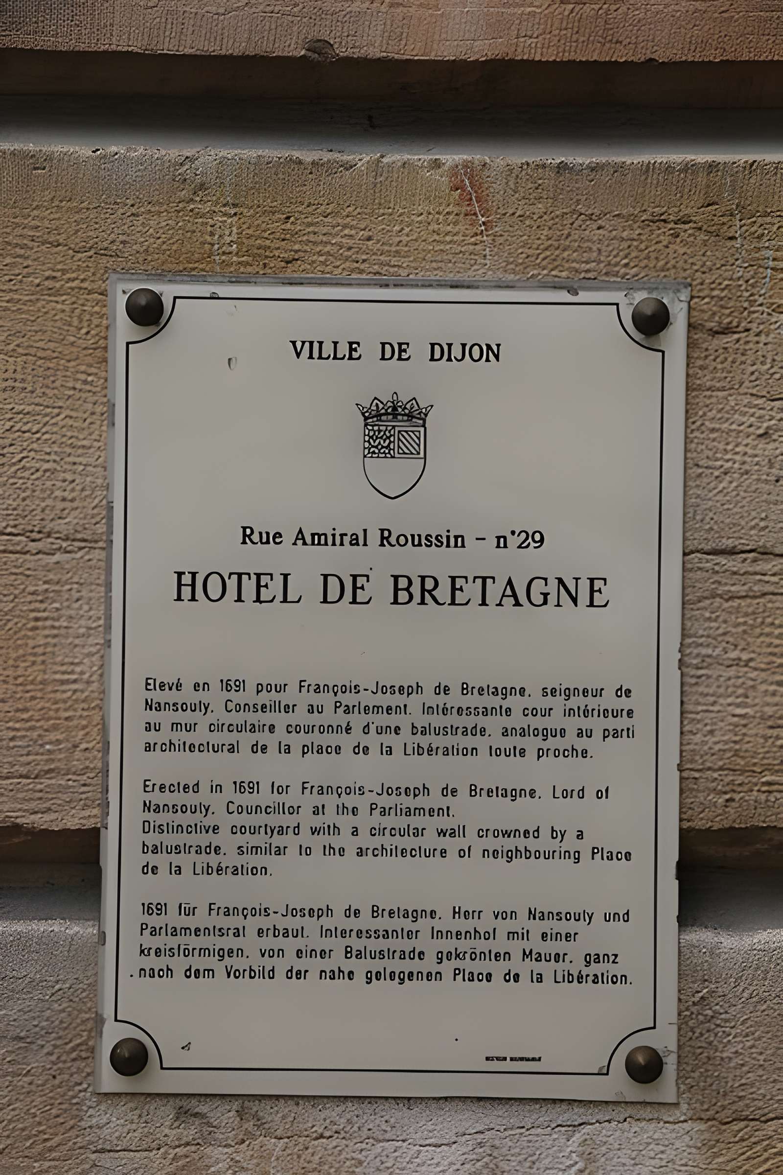 Hôtel de Bretagne à Dijon
