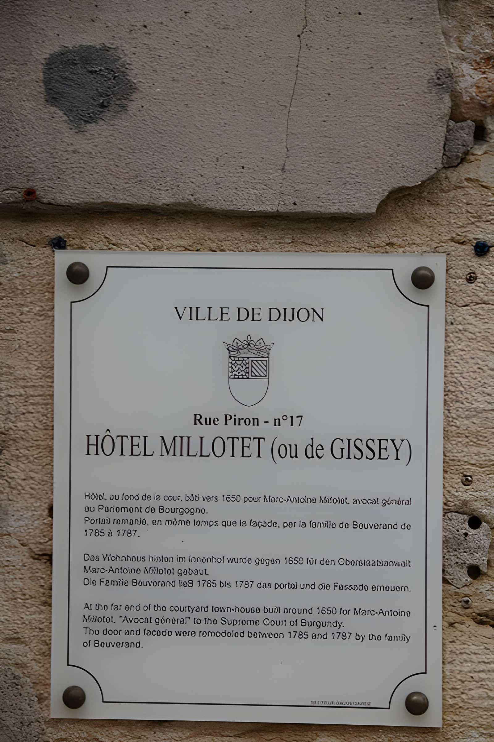 Hôtel de Gissey à Dijon