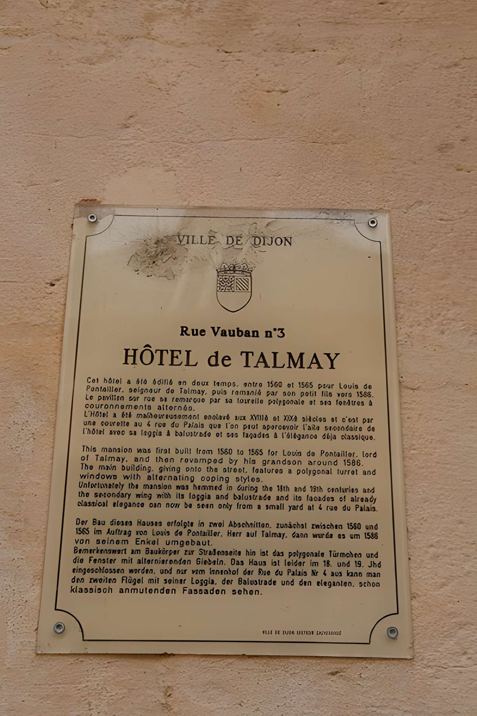 Hôtel de Talmay à Dijon