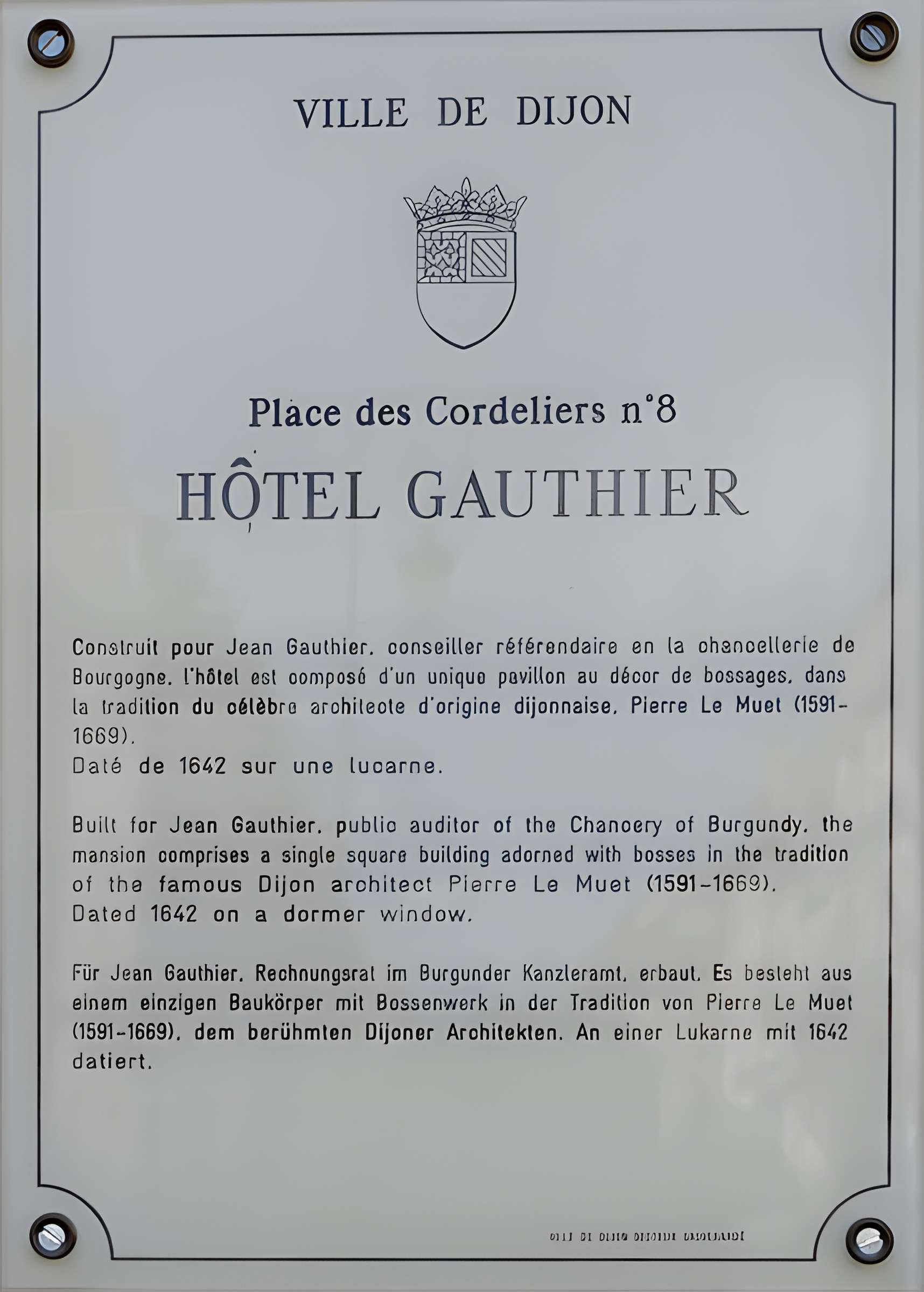 Hôtel Gauthier à Dijon