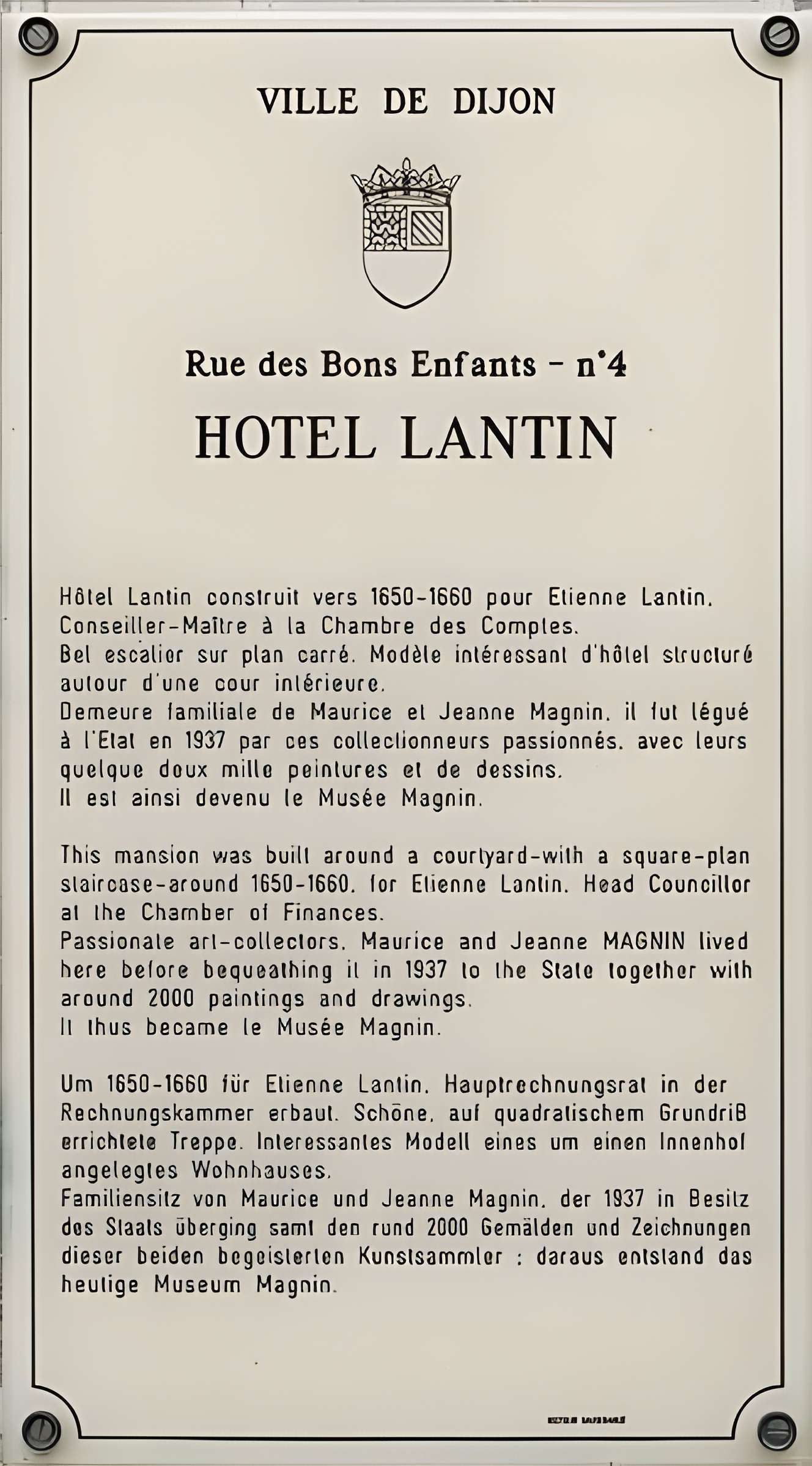 Hôtel Lantin à Dijon