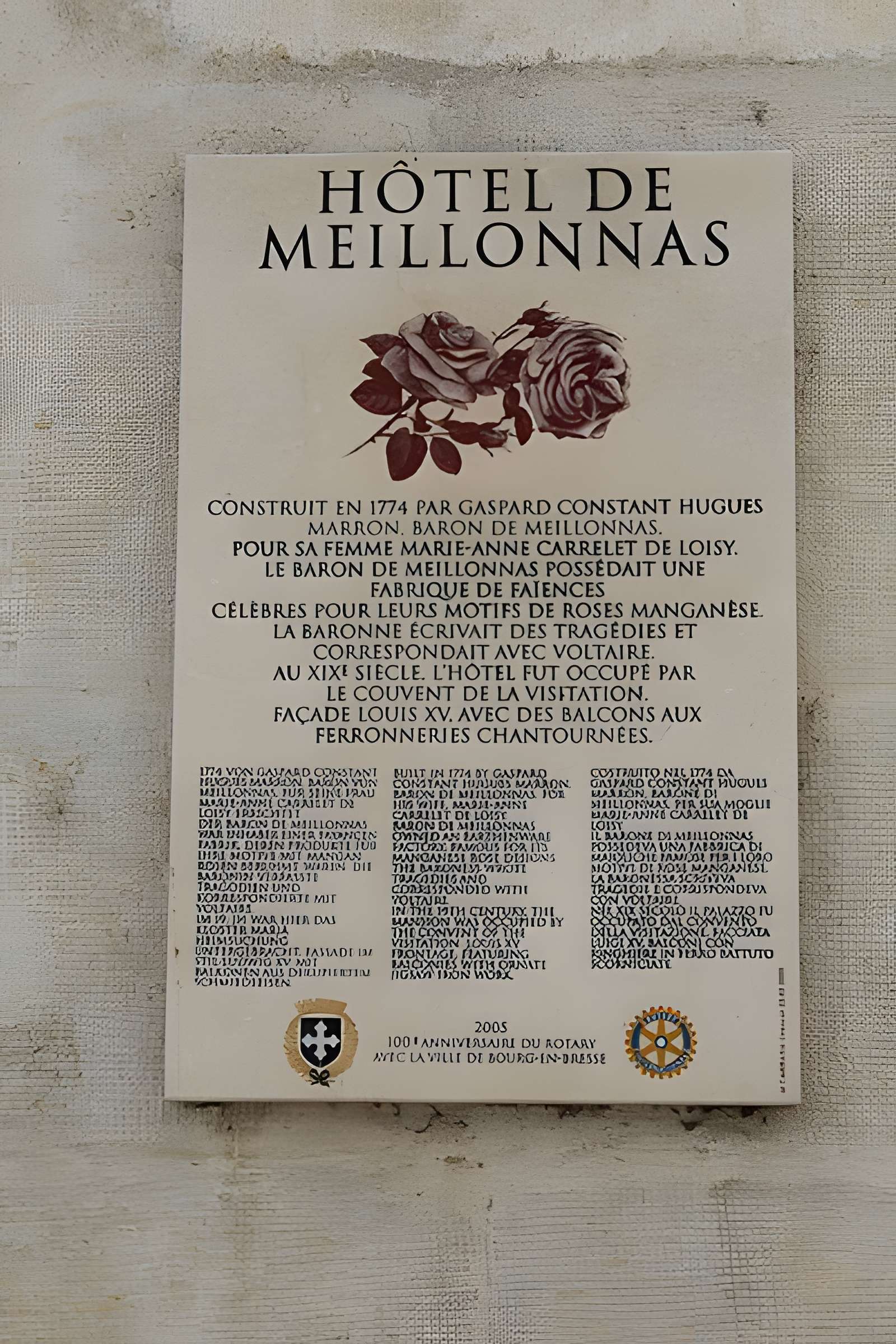 Hôtel Marron de Meillonnas à Bourg-en-Bresse